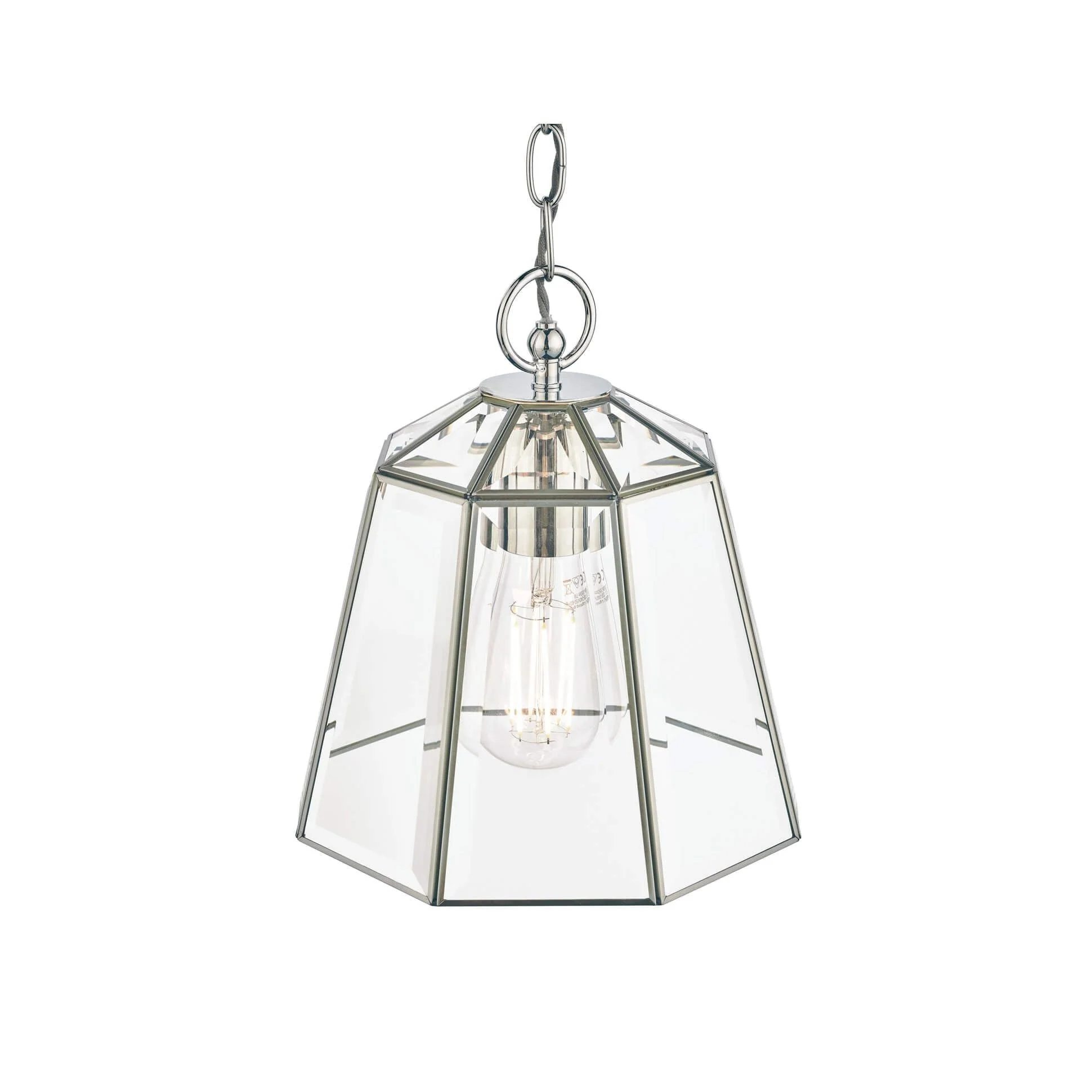 Clayton Pendant - Polished Silver/ Antique Brass Glass - Image 8