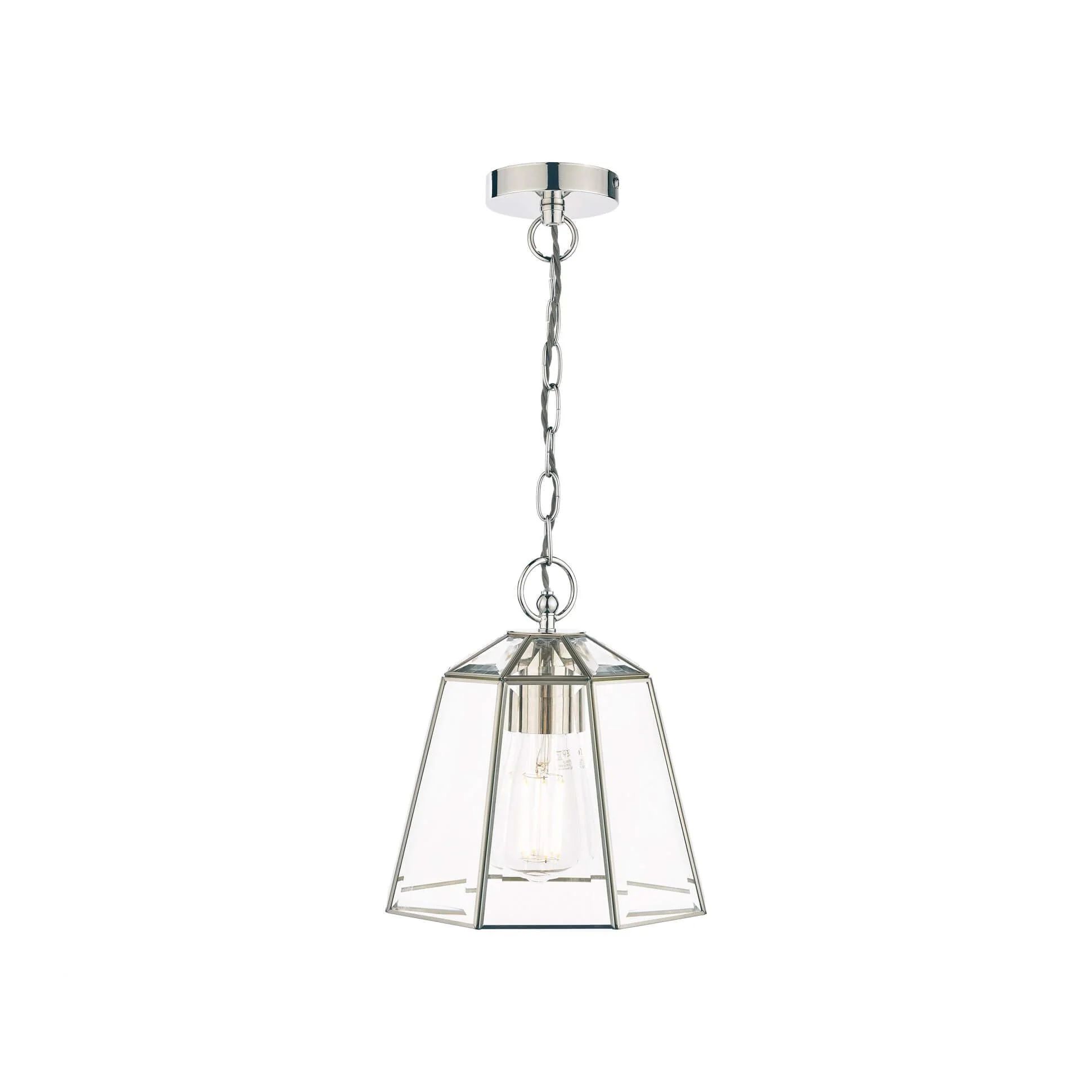 Clayton Pendant - Polished Silver/ Antique Brass Glass - Image 9