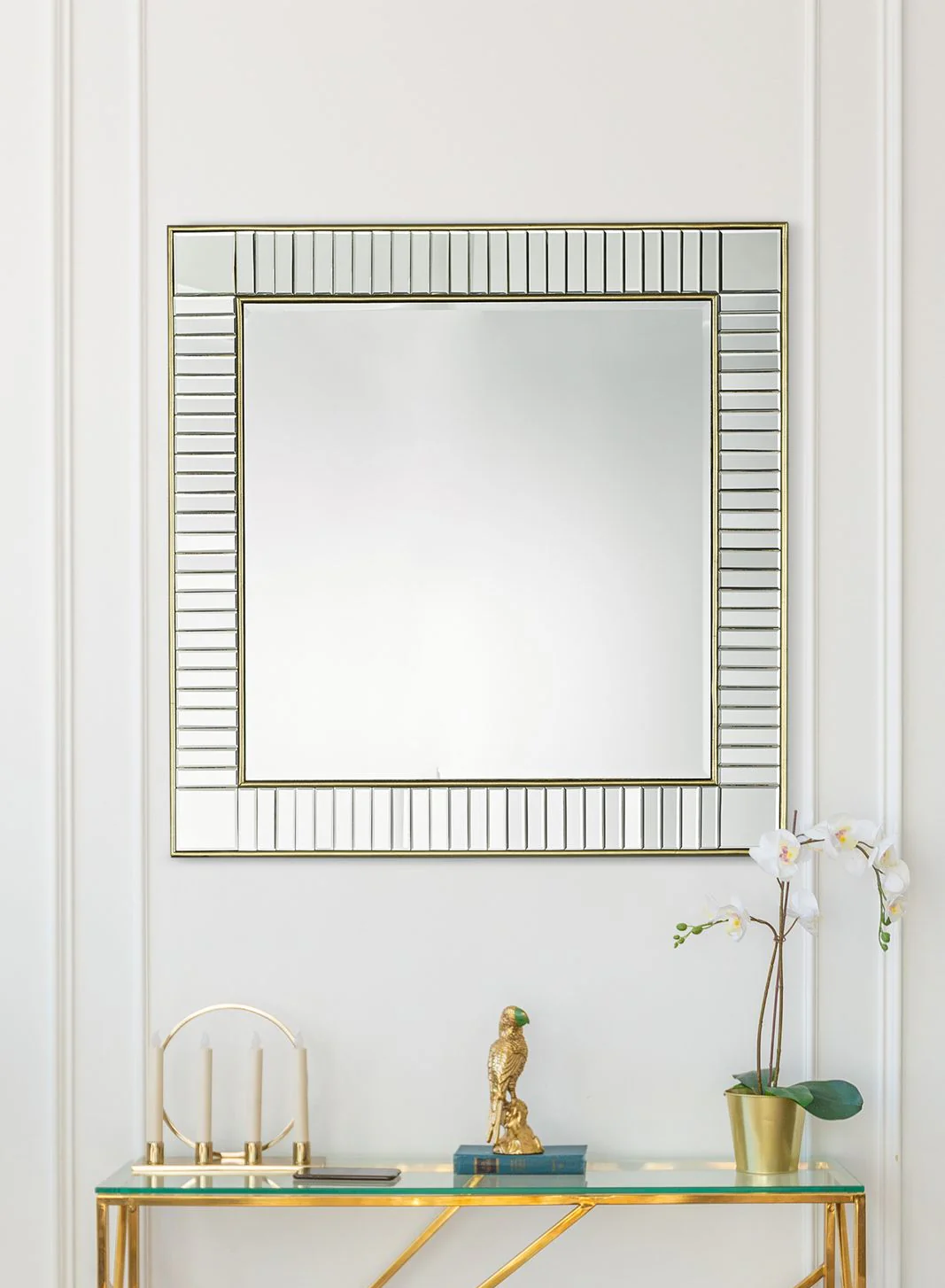 Clemence Mirror Gold Leaf -Square - Image 2