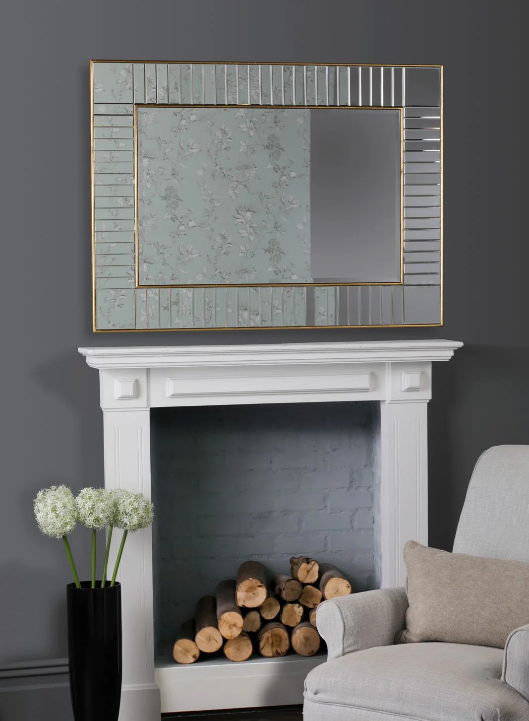 Clemence Mirror Gold Leaf -Square - Image 5