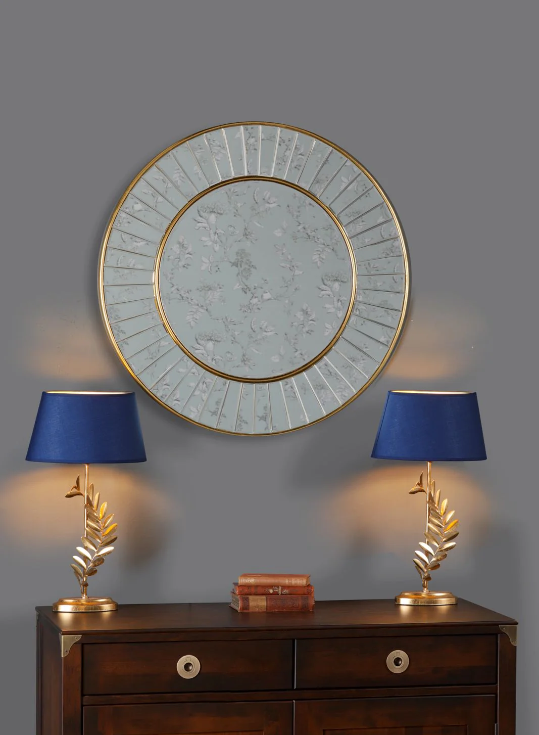 Clemence Round Mirror Gold Leaf - Small and Medium - Image 3