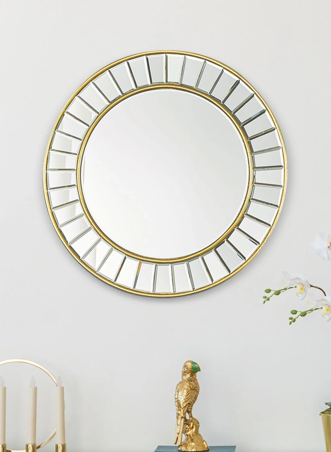 Clemence Round Mirror Gold Leaf - Small and Medium - Image 5