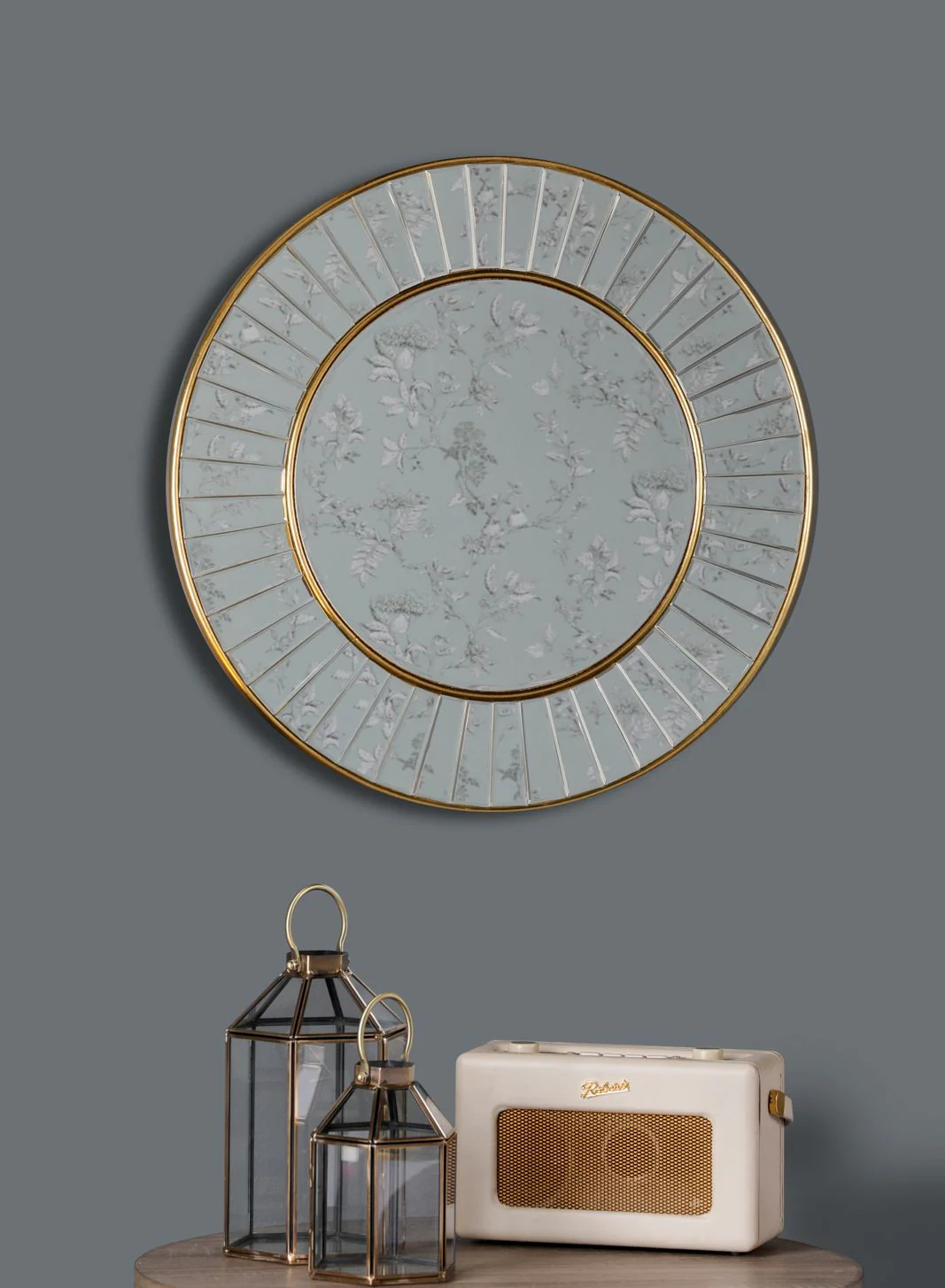 Clemence Round Mirror Gold Leaf - Small and Medium - Image 6