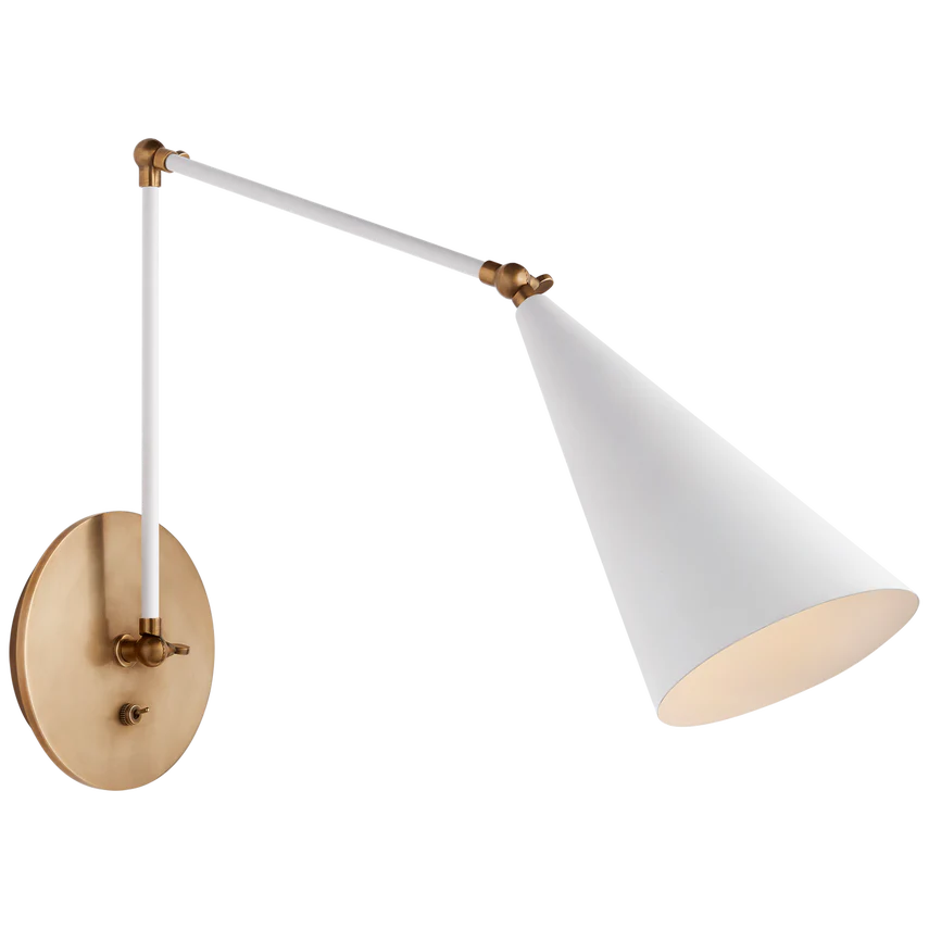 Clemente Double Arm Wall Light - Black/White - Image 2