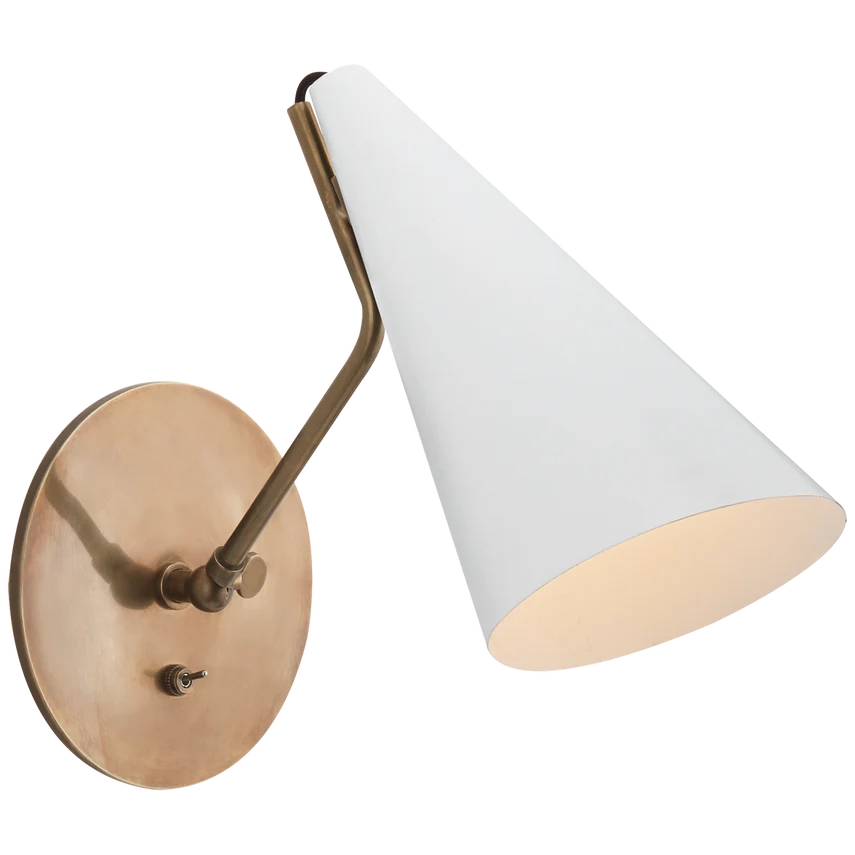 Clemente Wall Light - Black/Brass/White - Image 3