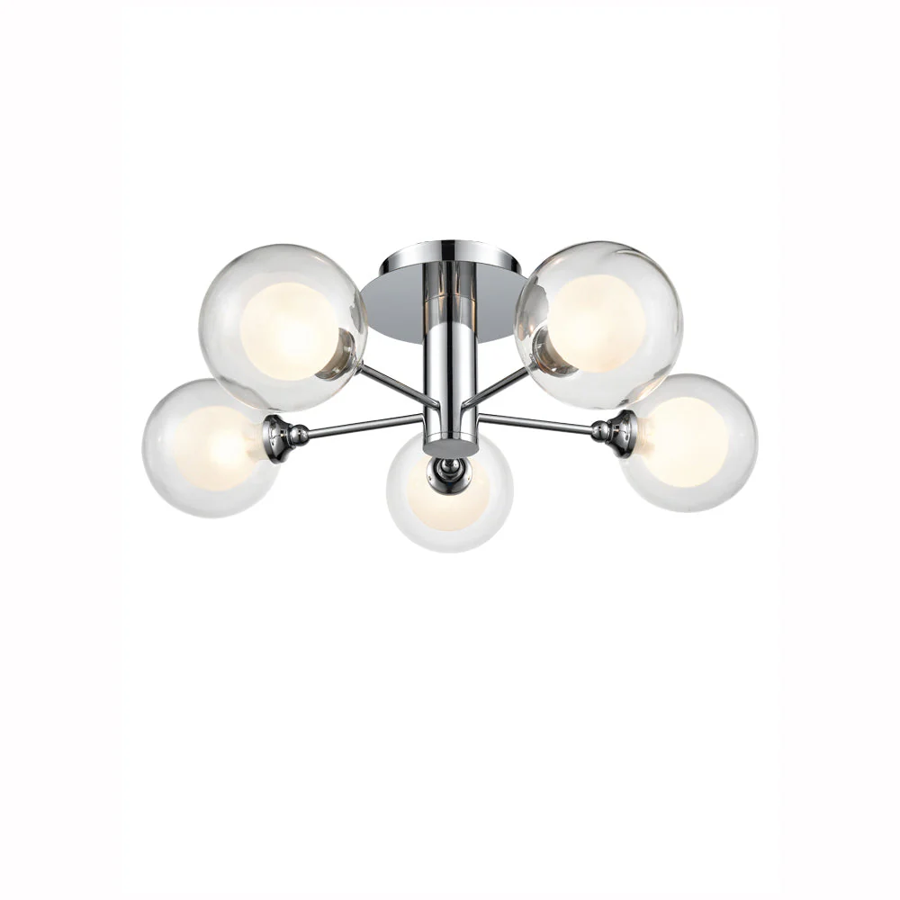 Clementine 3/5/6Lt Semi Flush Ceiling Light - Chrome Finish - Image 2