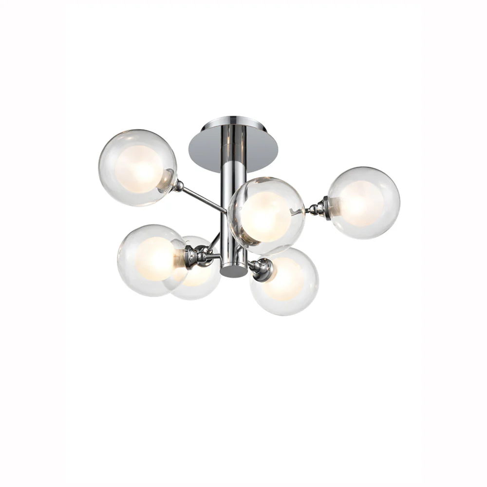 Clementine 3/5/6Lt Semi Flush Ceiling Light - Chrome Finish - Image 3