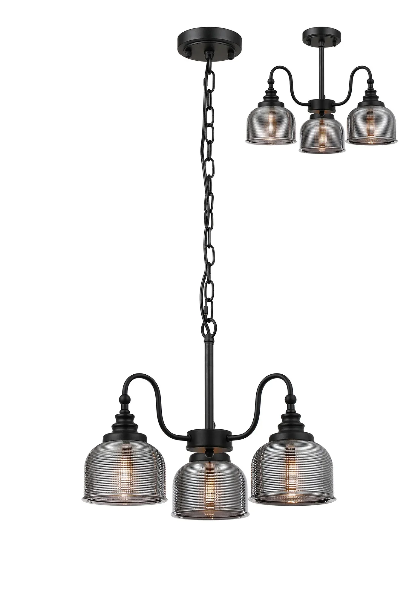 Cleron 3/5/8Lt Semi-Flush Pendant - Various Colours - Image 12