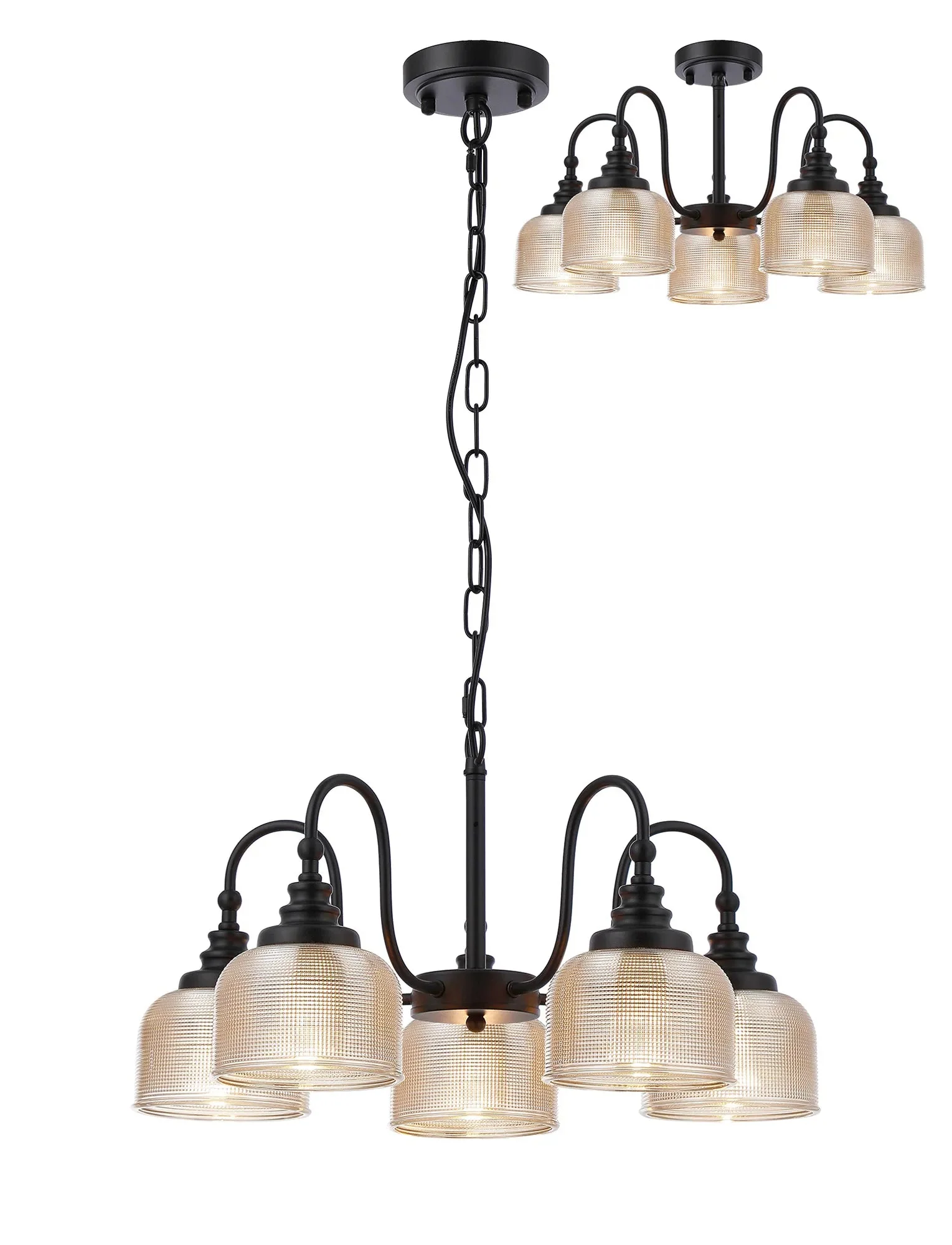 Cleron 3/5/8Lt Semi-Flush Pendant - Various Colours - Image 25