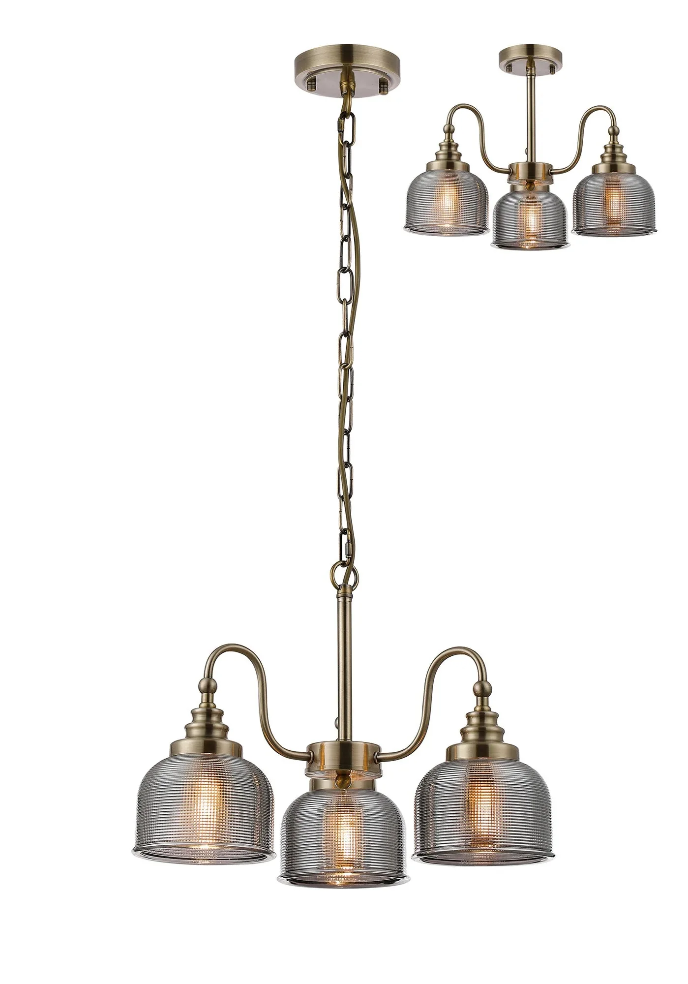 Cleron 3/5/8Lt Semi-Flush Pendant - Various Colours - Image 4