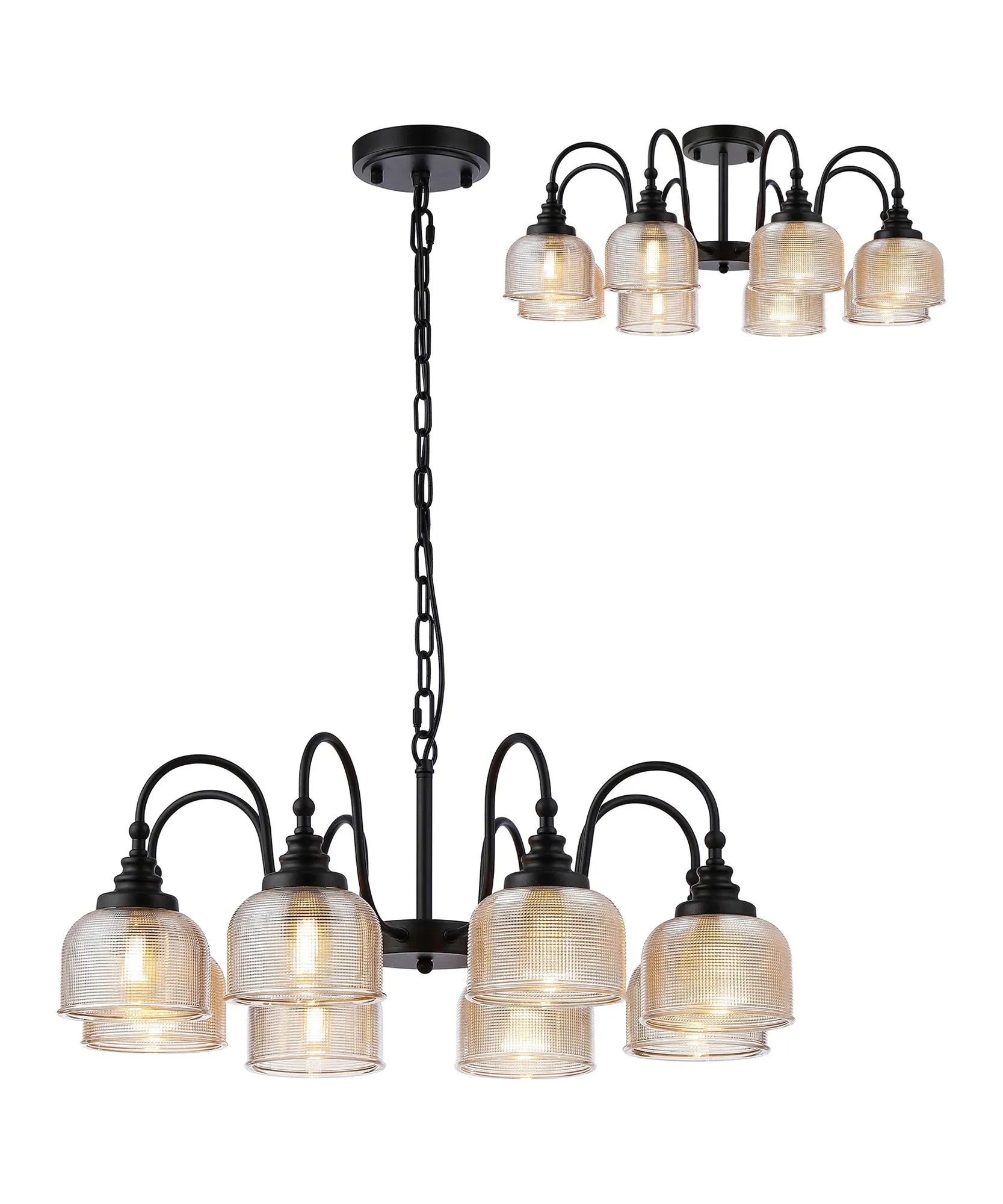 Cleron 3/5/8Lt Semi-Flush Pendant - Various Colours - Image 41