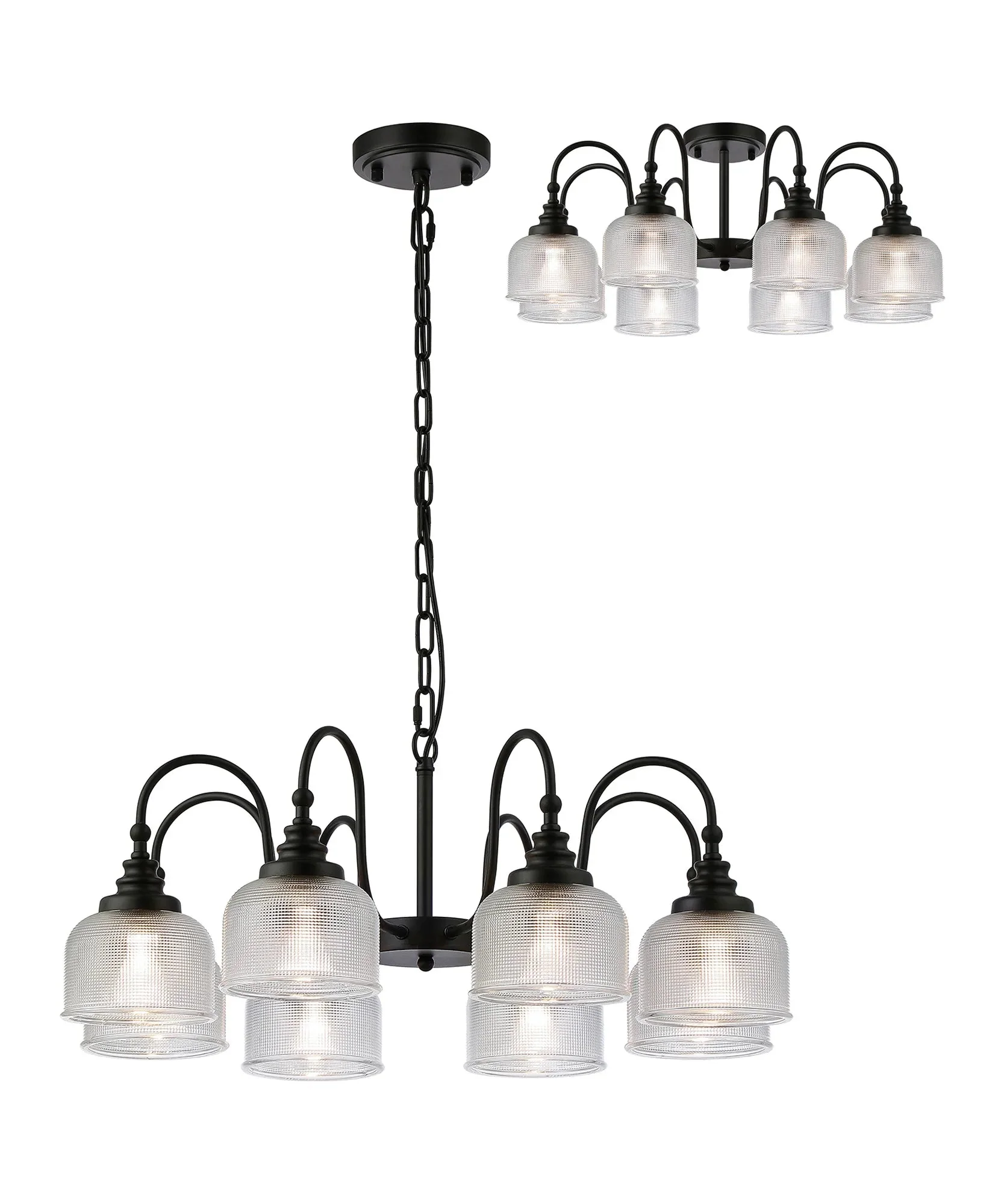 Cleron 3/5/8Lt Semi-Flush Pendant - Various Colours - Image 42