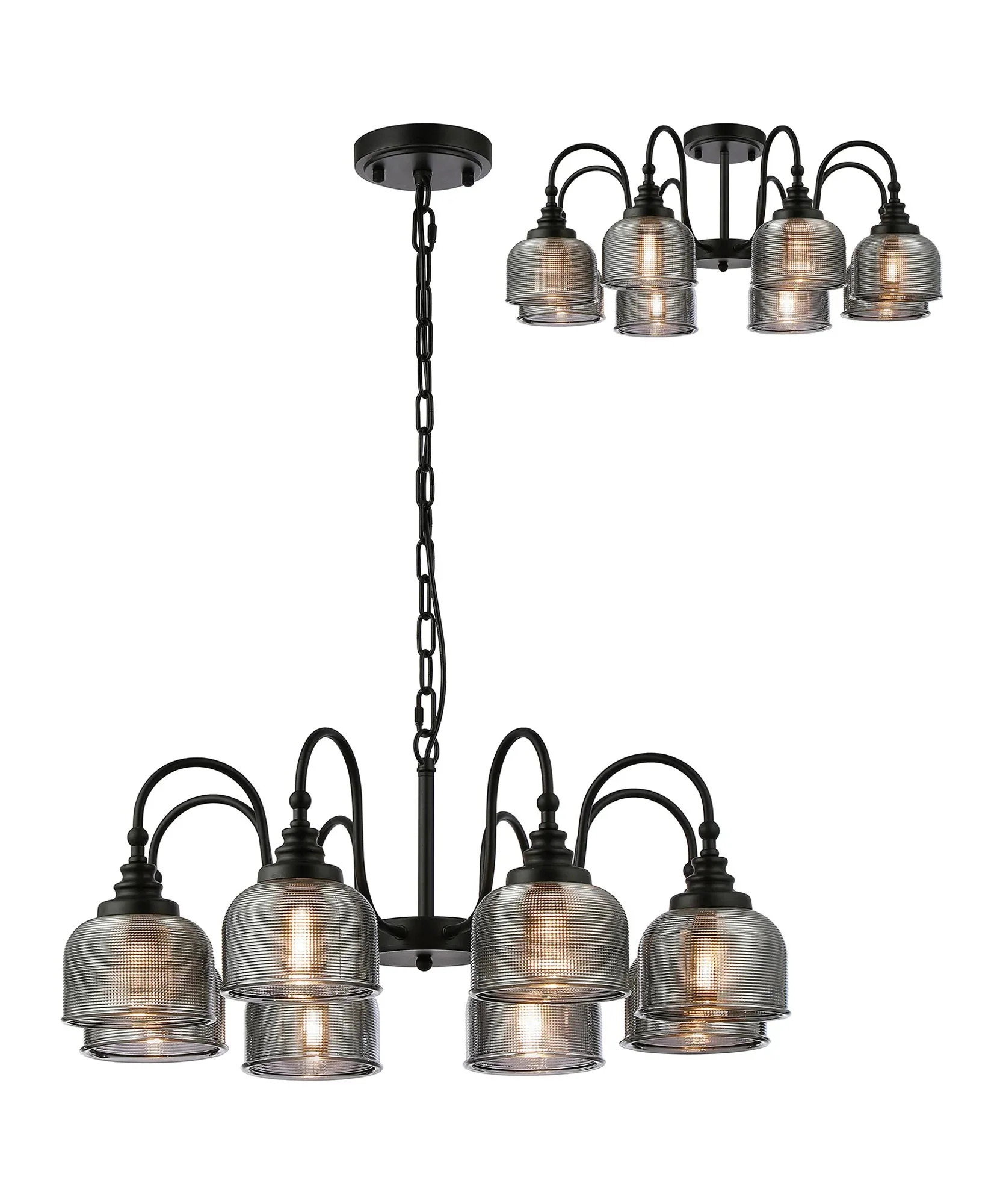 Cleron 3/5/8Lt Semi-Flush Pendant - Various Colours - Image 44