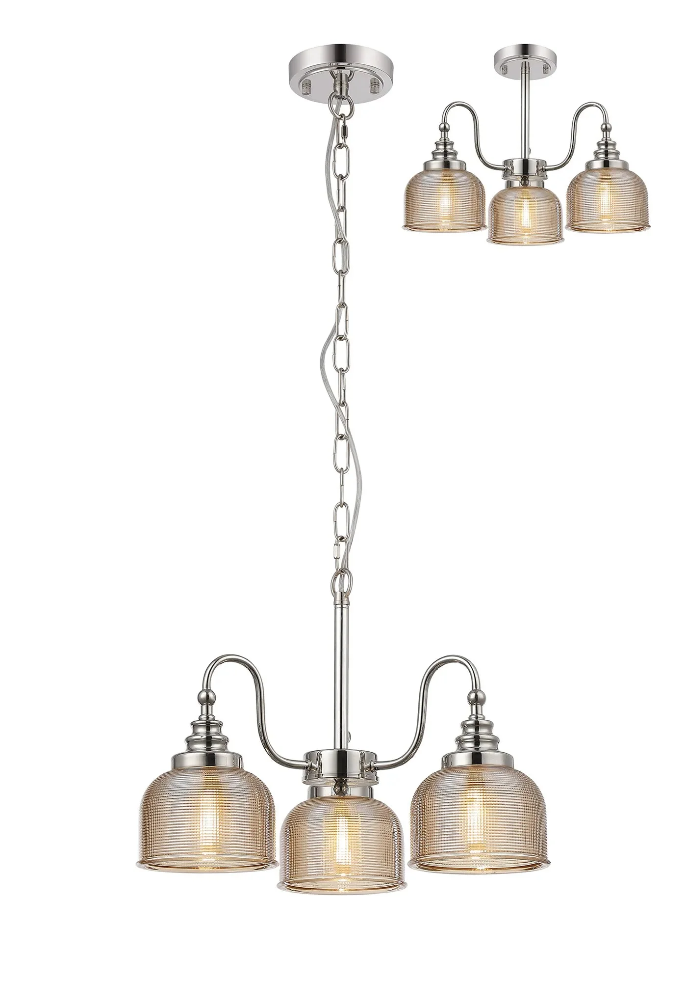 Cleron 3/5/8Lt Semi-Flush Pendant - Various Colours - Image 5