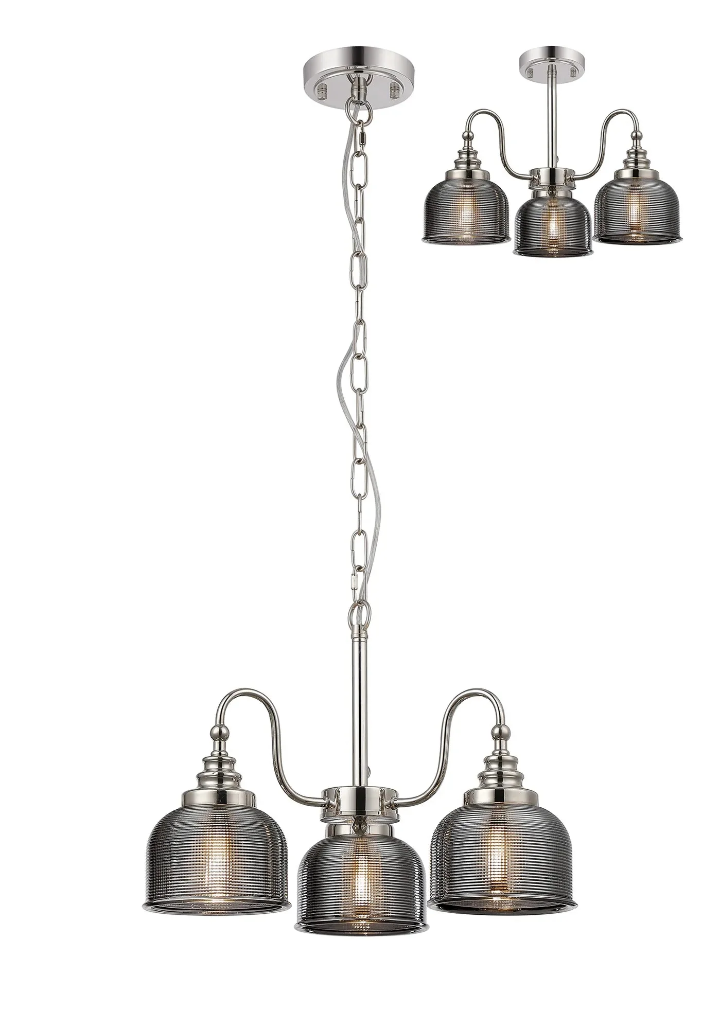 Cleron 3/5/8Lt Semi-Flush Pendant - Various Colours - Image 8