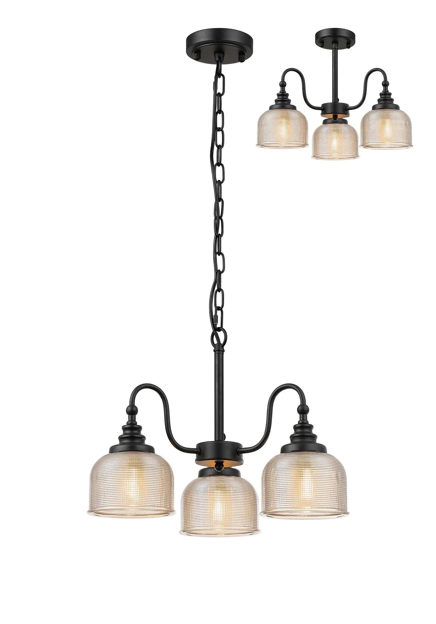 Cleron 3/5/8Lt Semi-Flush Pendant - Various Colours - Image 9