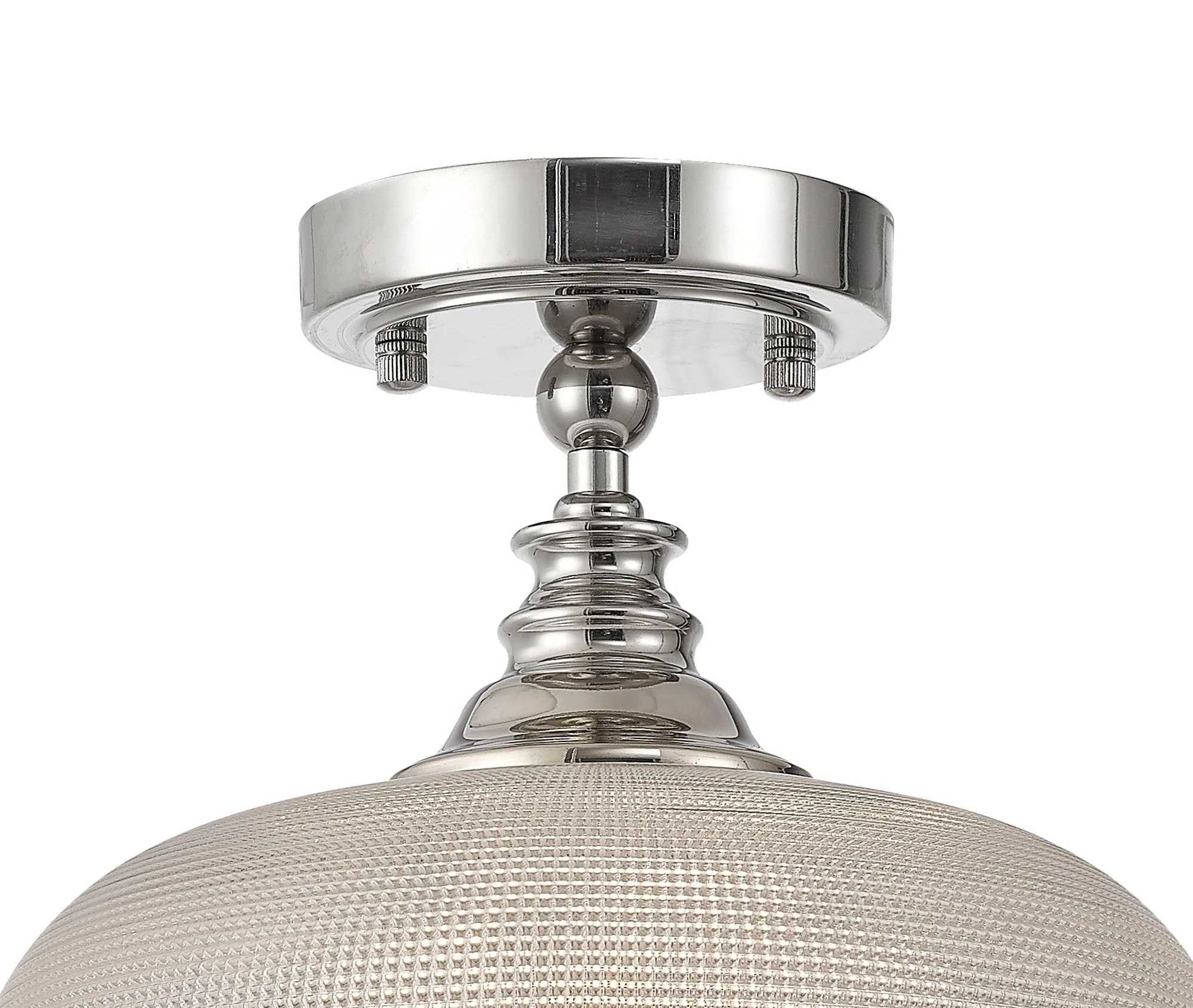 Cleron Flush / Single Pendant, 1 Light Adjustable E27, Polished Nickel, Antique Brass, Satin Nickel / Prismatic Glass - Image 5