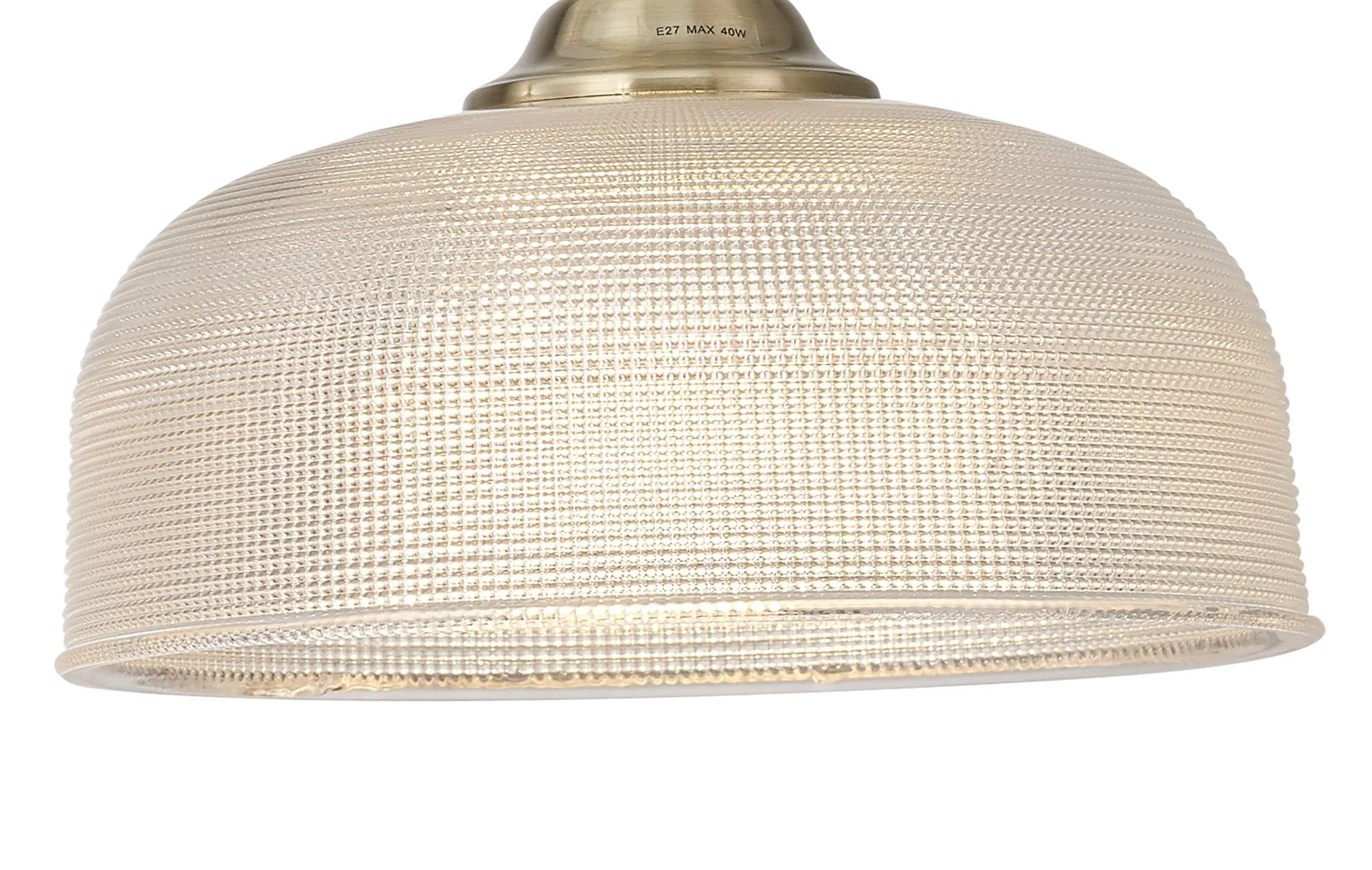 Cleron Semi Flush / Kitchen Light, 2/3, Satin Nickel, Polished Nickel, Antique Brass / Prismatic Glass - Image 13