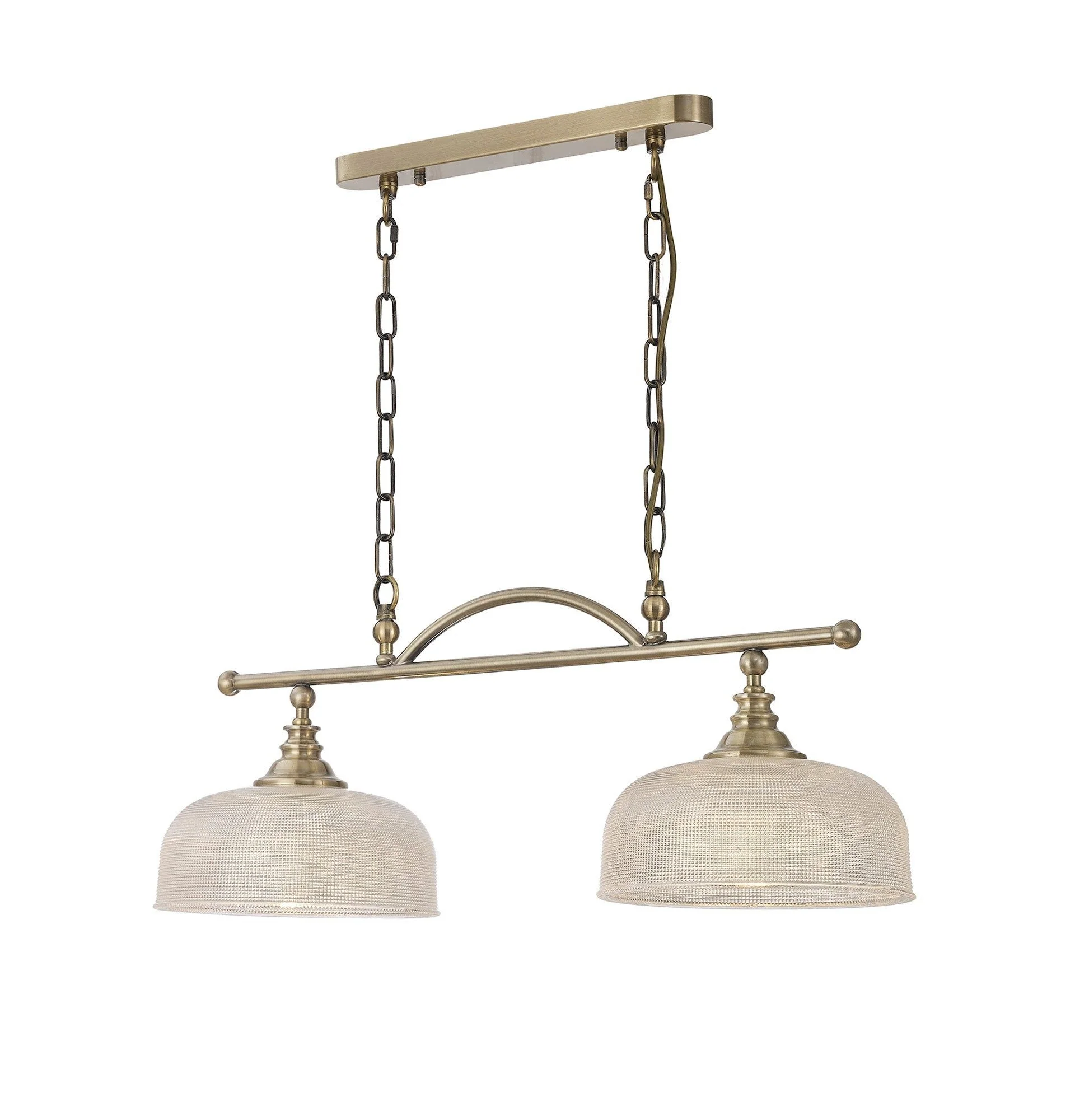 Cleron Semi Flush / Kitchen Light, 2/3, Satin Nickel, Polished Nickel, Antique Brass / Prismatic Glass - Image 14