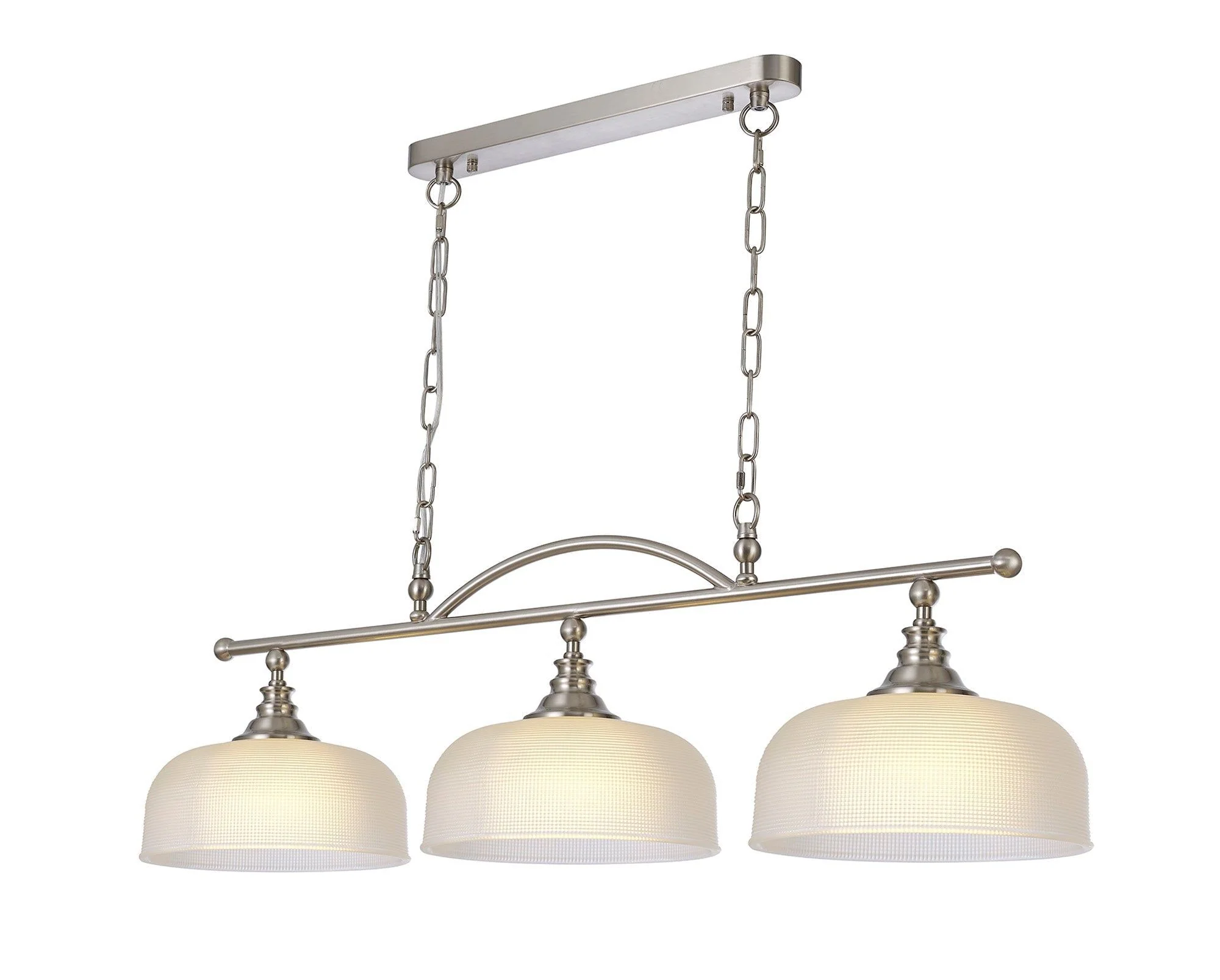 Cleron Semi Flush / Kitchen Light, 2/3, Satin Nickel, Polished Nickel, Antique Brass / Prismatic Glass - Image 28