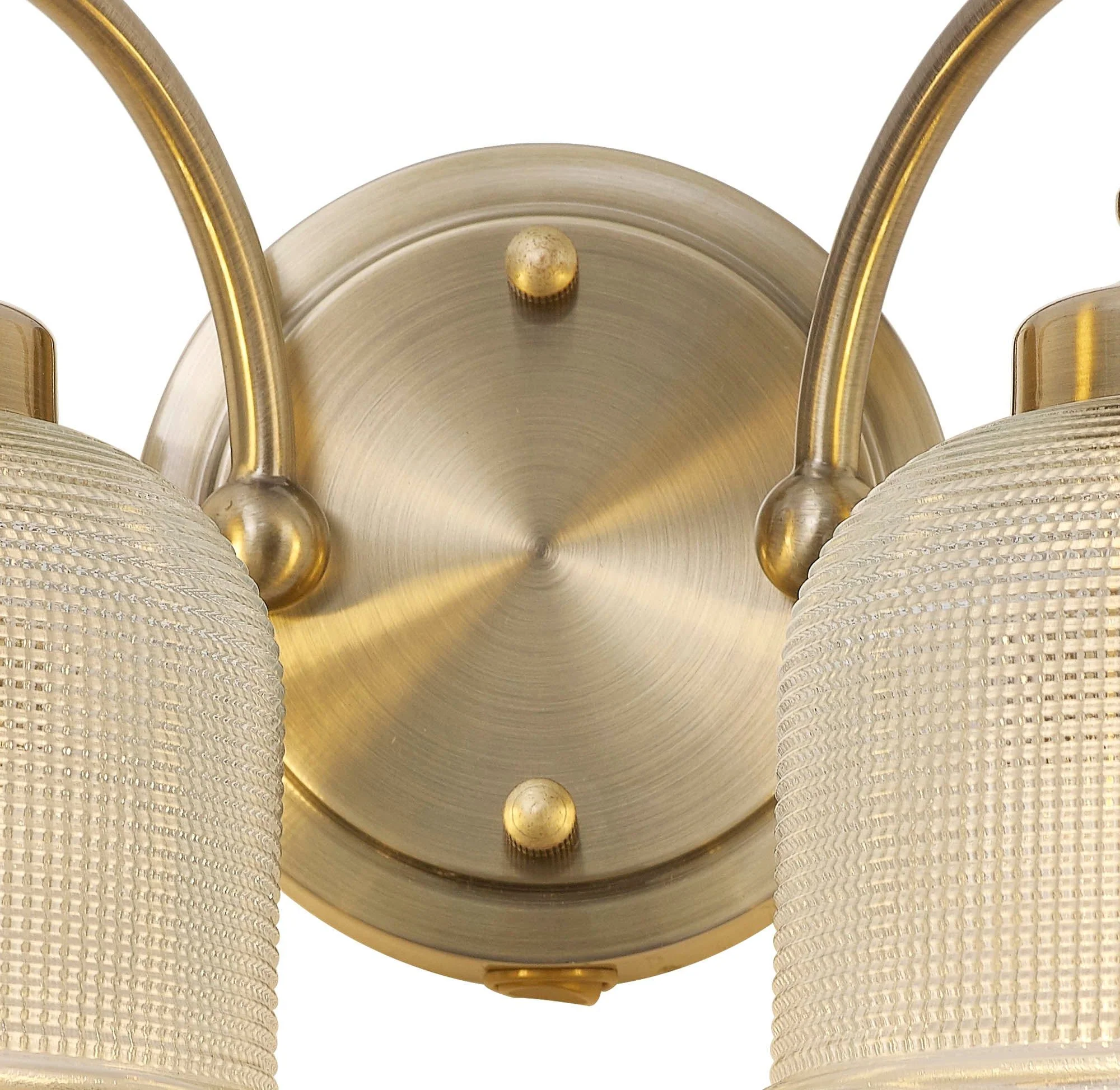 Cleron Switched Wall Lamp 2 Light E27 Polished Nickel / Prismatic Glass - Image 5