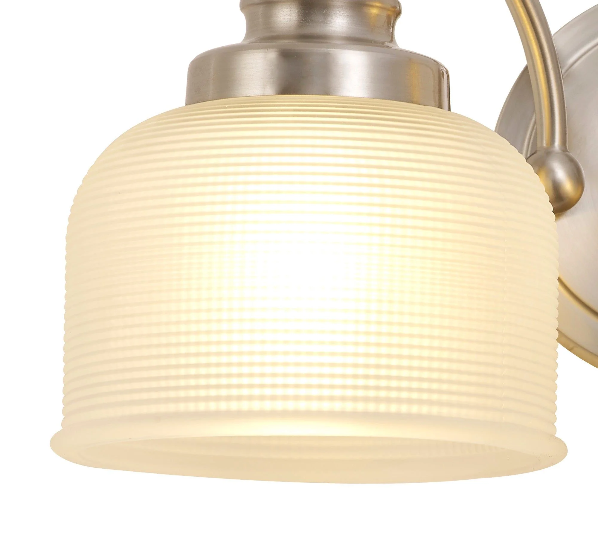Cleron Switched Wall Lamp 2 Light E27 Polished Nickel / Prismatic Glass - Image 8