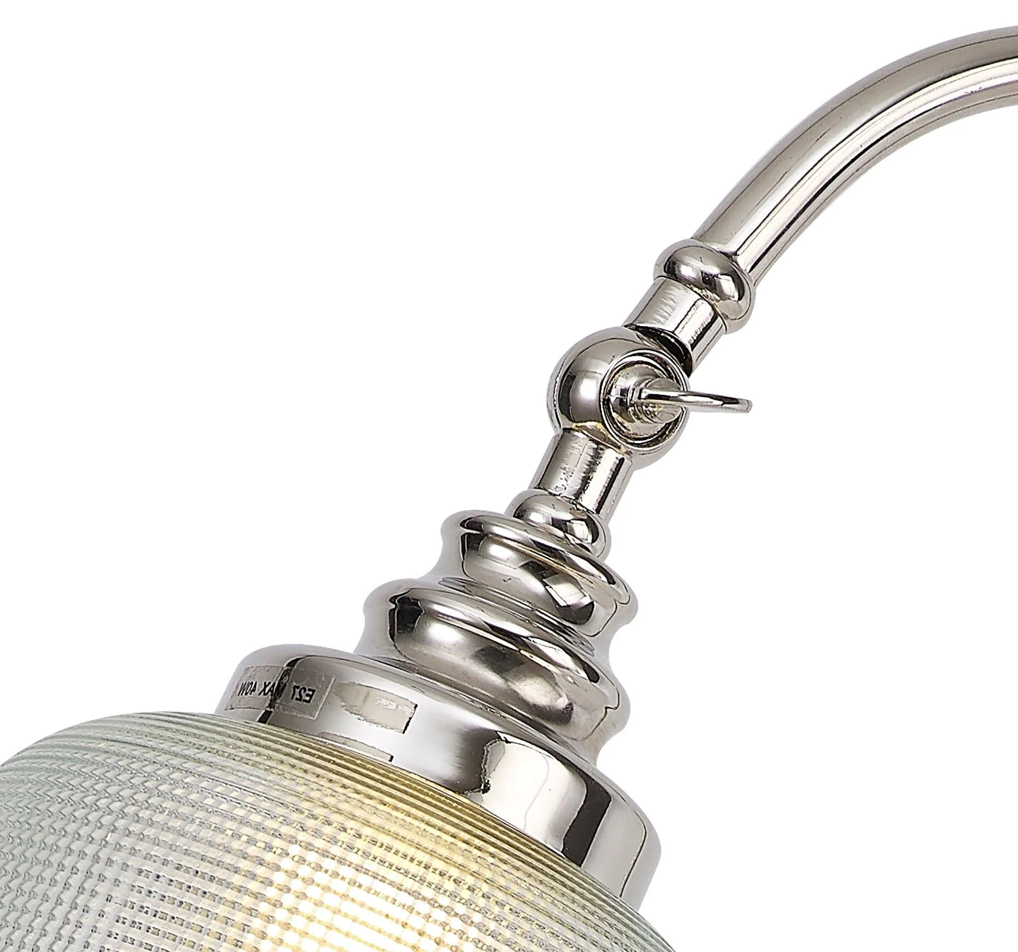 Cleron Table Lamp 1 Light E27 Satin Nickel / Antique Brass /Polished Nickel / Prismatic Glass - Image 2