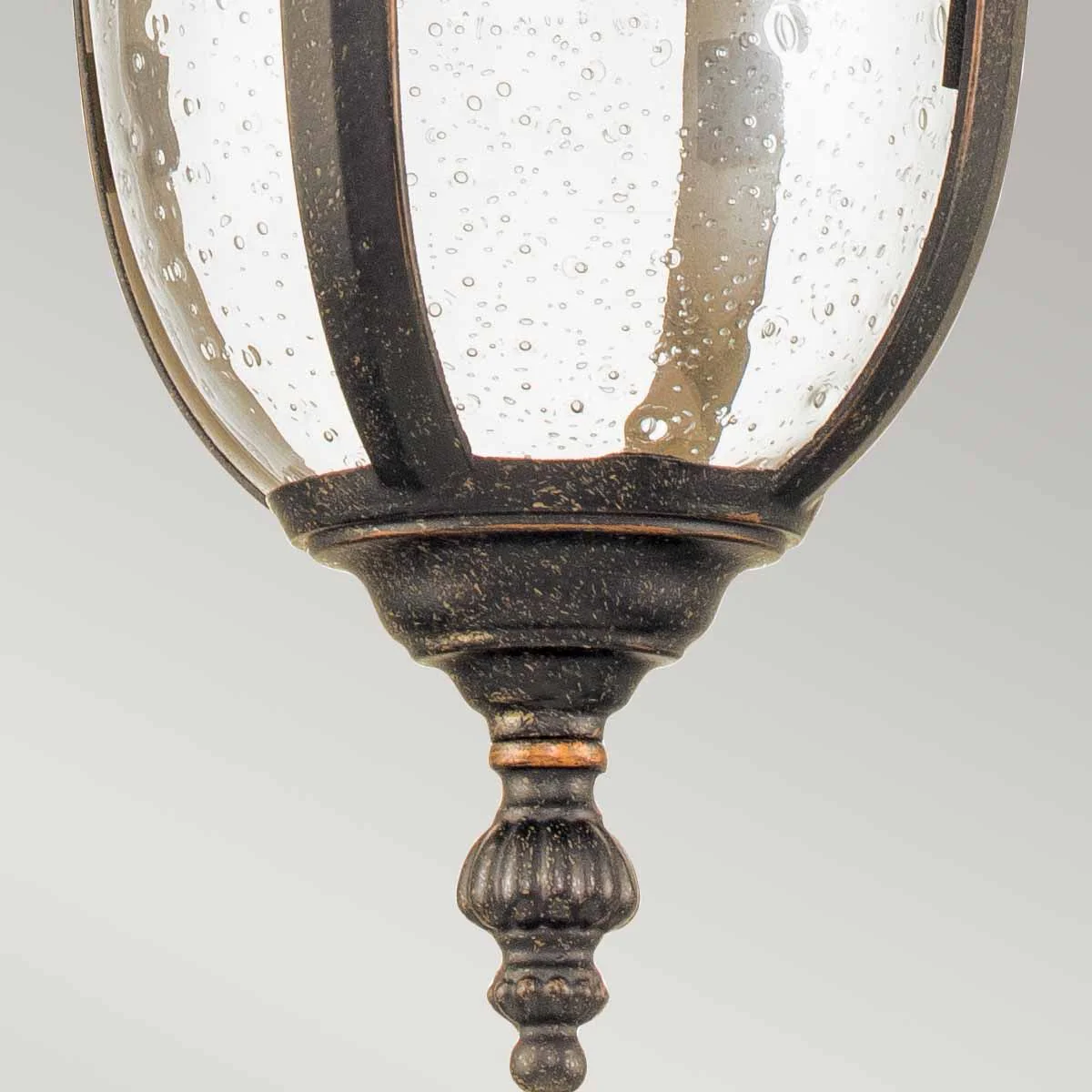 Cleveland 1 Light Small Chain Lantern - Weathered Bronze IP44 E27 - Image 2