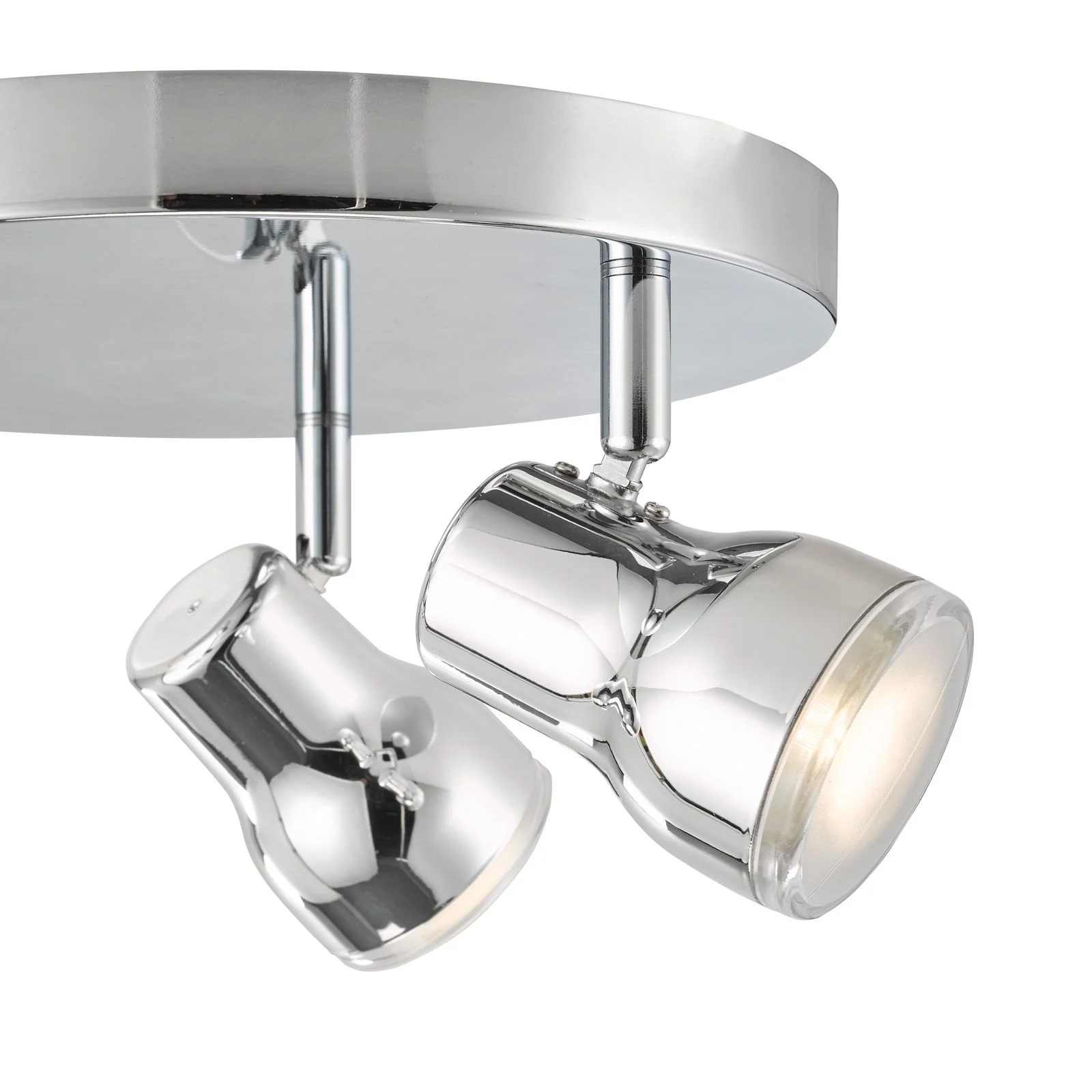 Clint 3 Light Bathroom Plate Spotlight- Matt Black/ Polished Chrome IP44 - Image 8