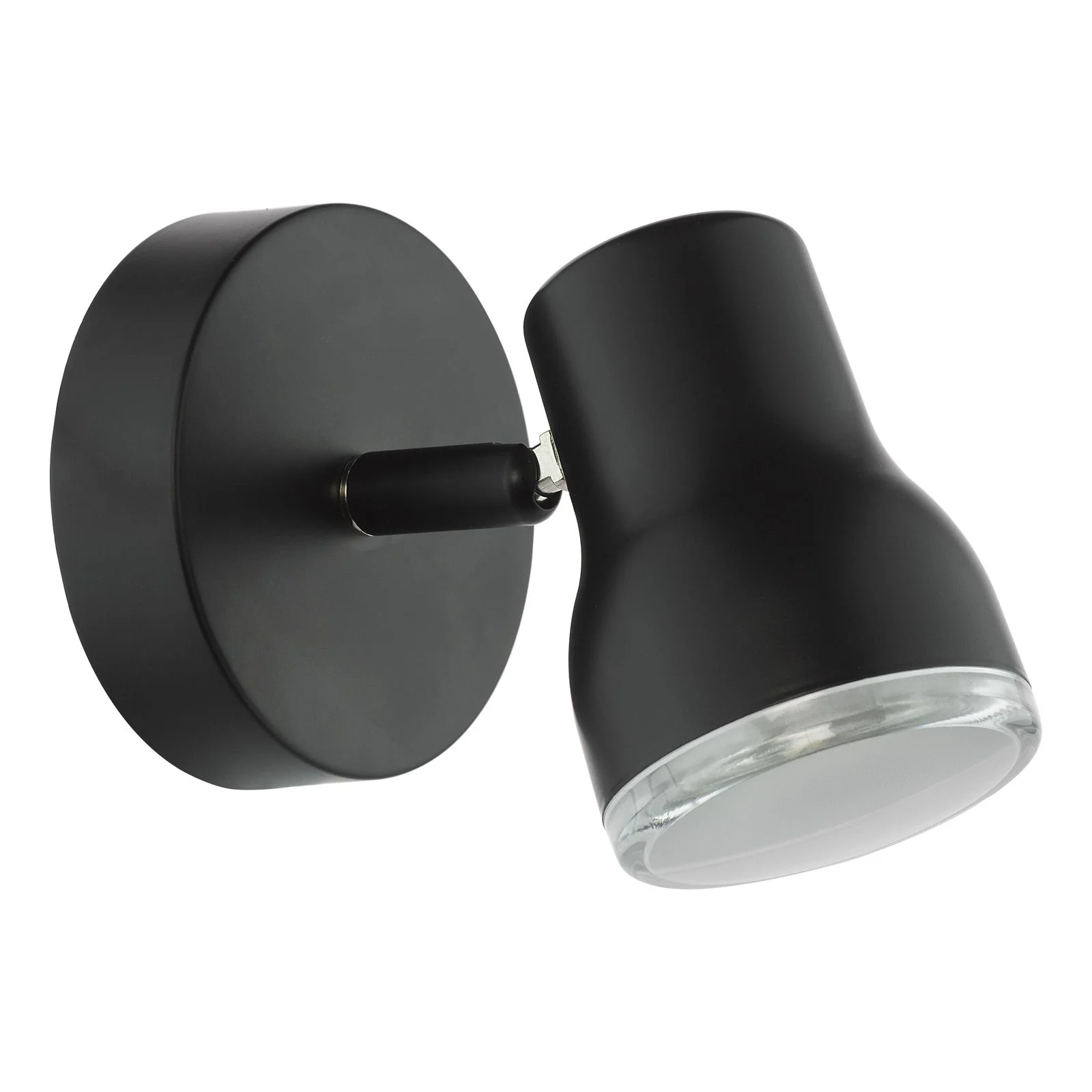 Clint Bathroom Wall Spotlight- Matt Black/ Polished Chrome IP44 - Image 2