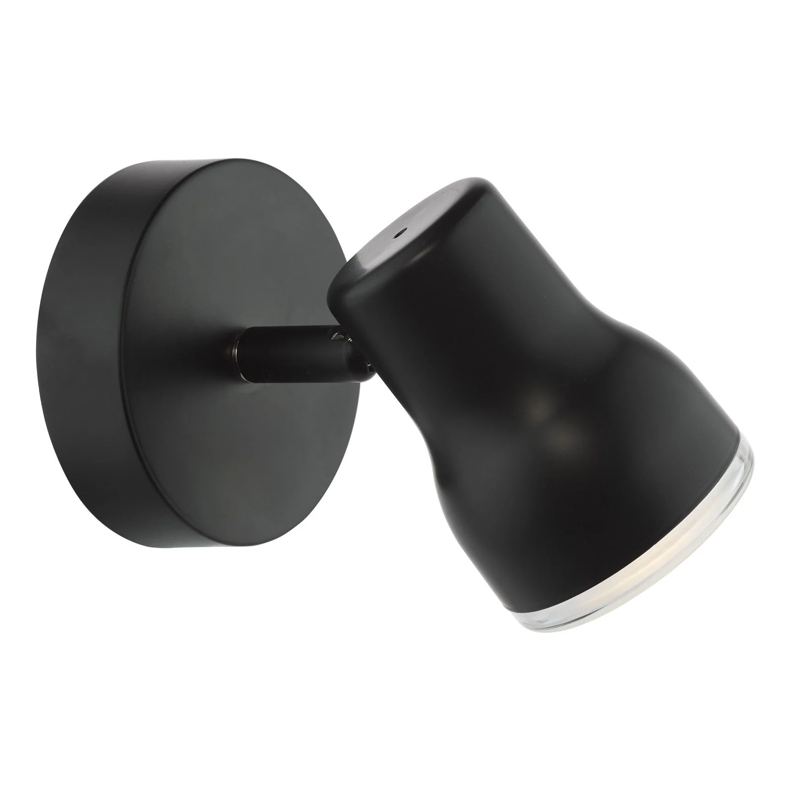 Clint Bathroom Wall Spotlight- Matt Black/ Polished Chrome IP44 - Image 4