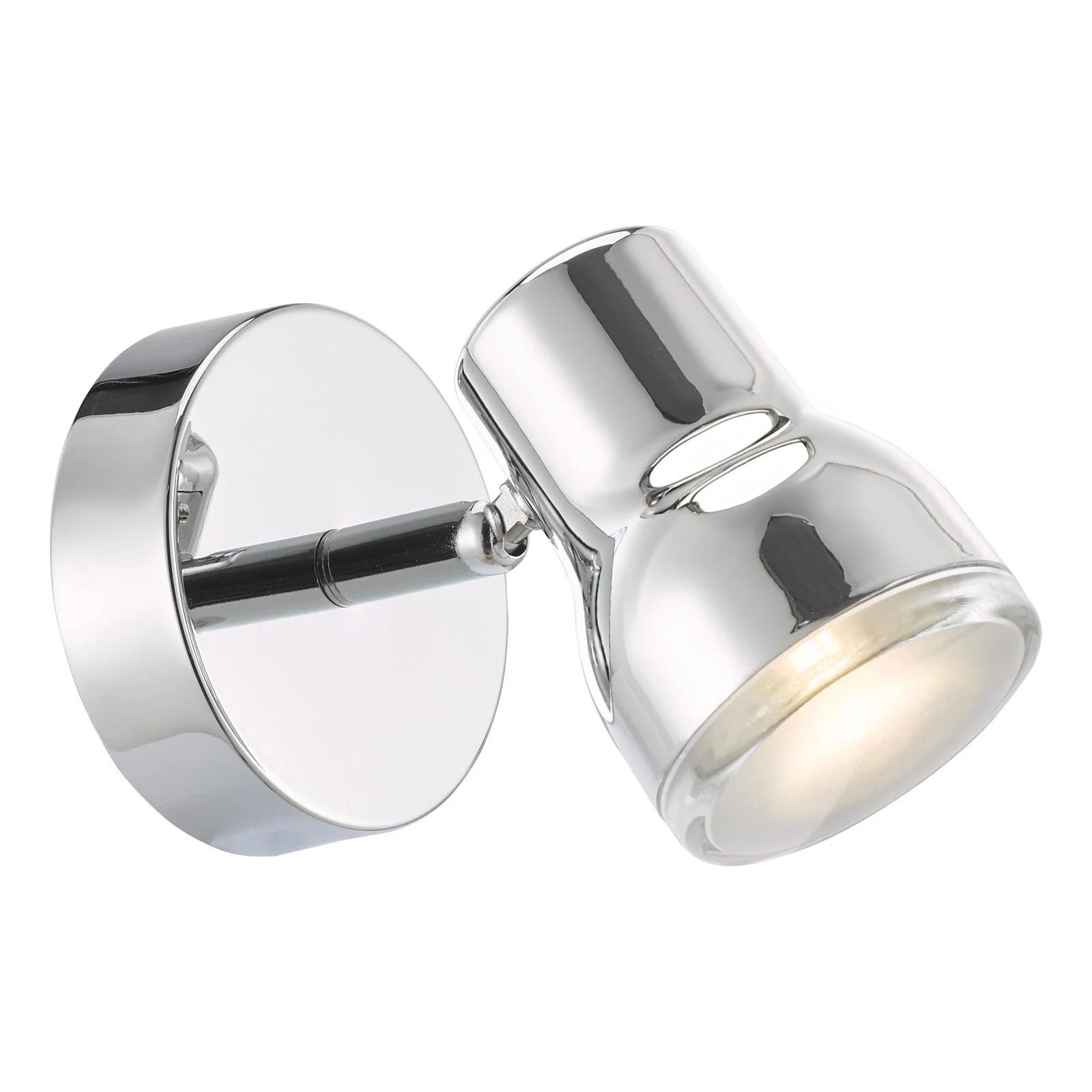 Clint Bathroom Wall Spotlight- Matt Black/ Polished Chrome IP44 - Image 5