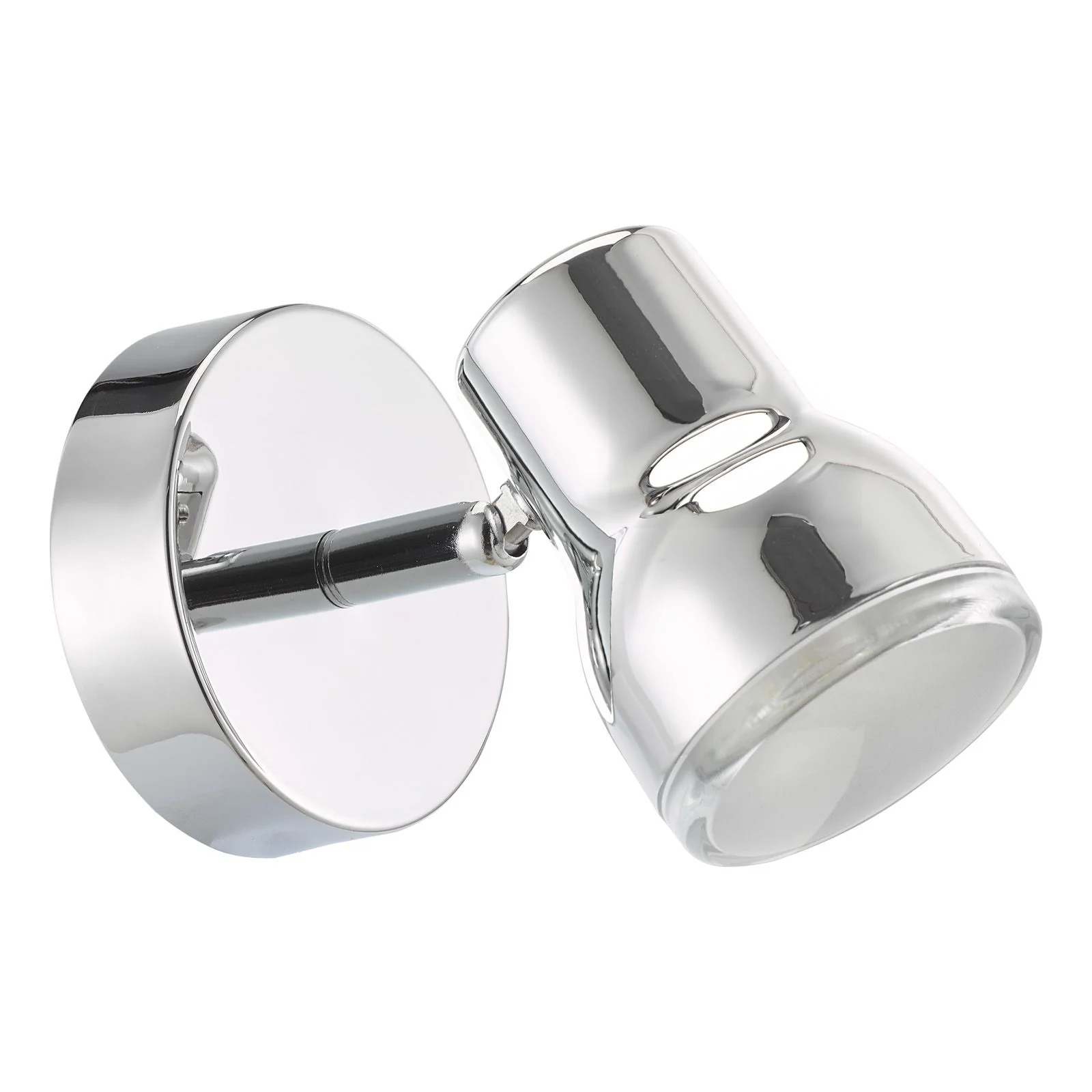 Clint Bathroom Wall Spotlight- Matt Black/ Polished Chrome IP44 - Image 6