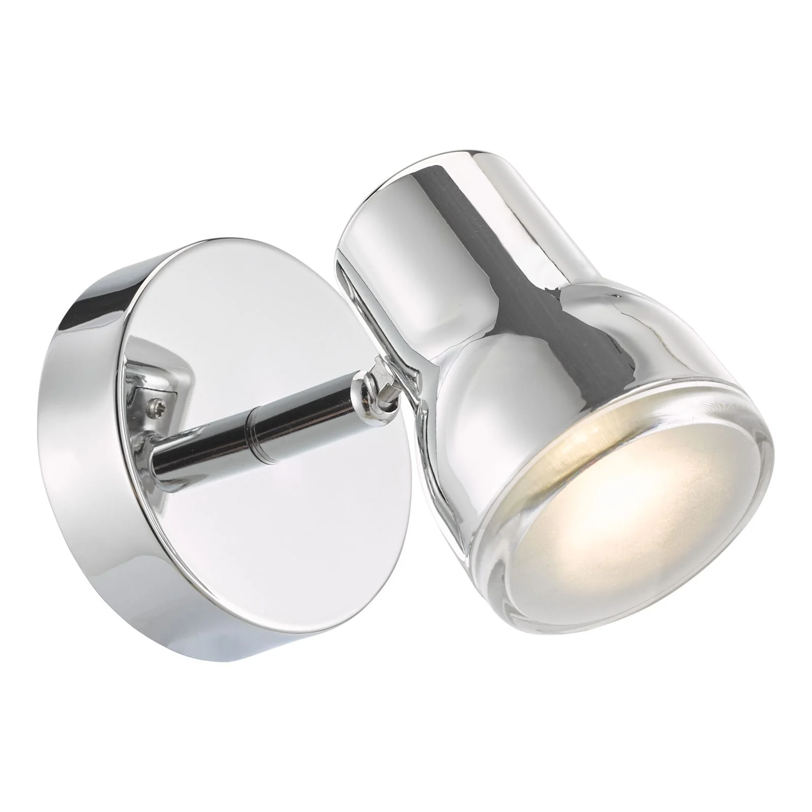 Clint Bathroom Wall Spotlight- Matt Black/ Polished Chrome IP44 - Image 7