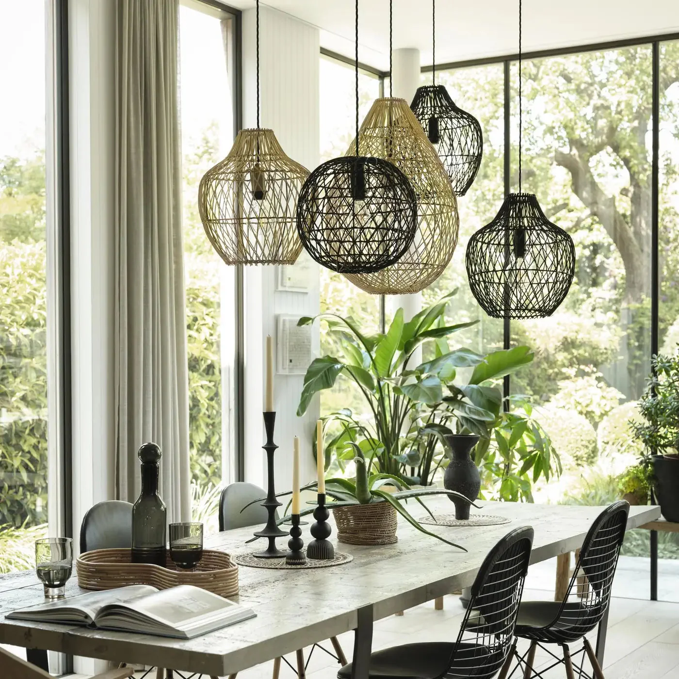 Coastal Rattan Ceiling Pendant Light - 16 inch - Drop - Image 3