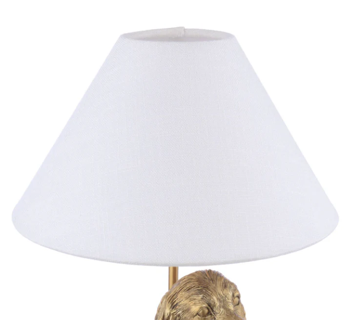 Cocker Spaniel Table Lamp Antique Gold With Shade - Image 2
