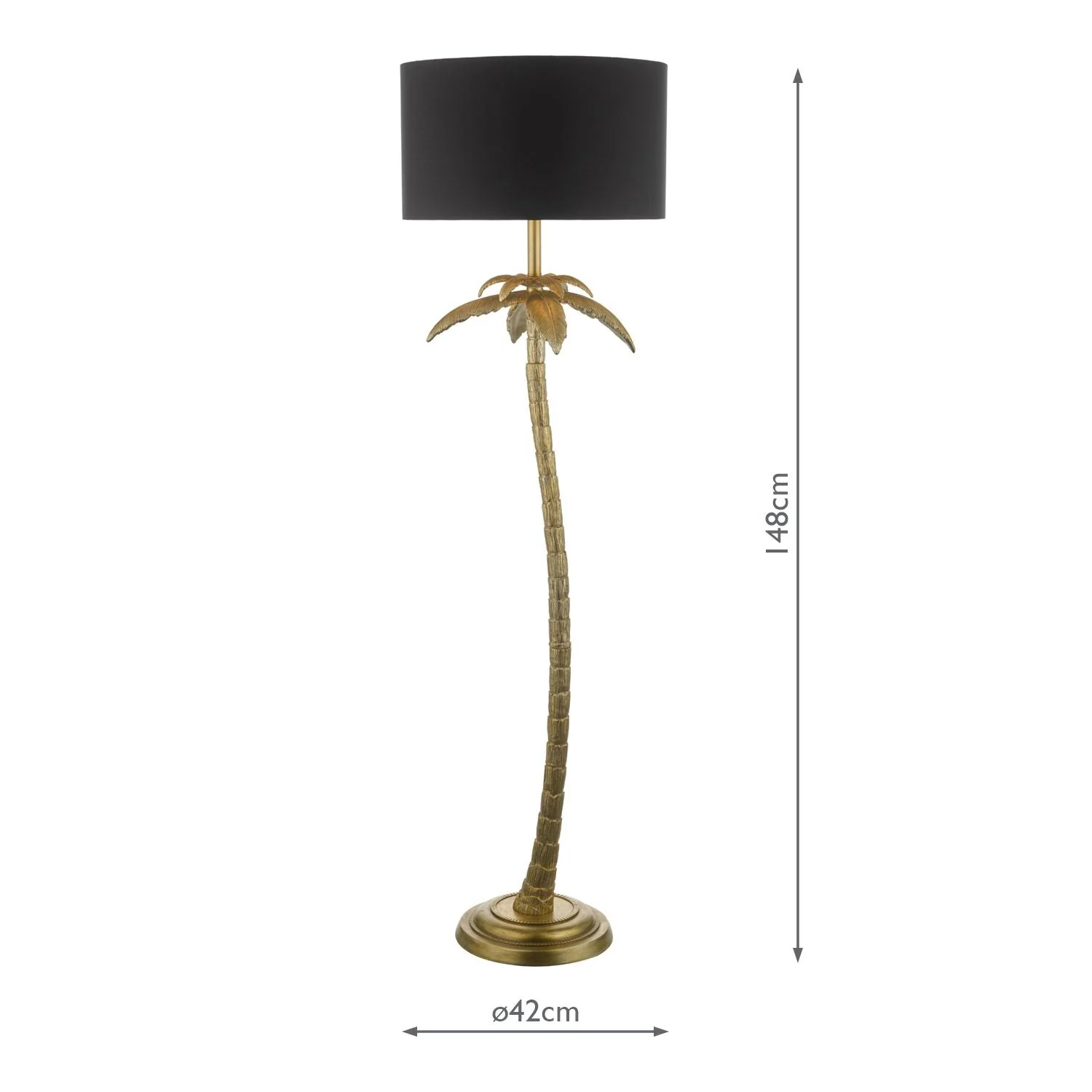 Coco Floor Lamp Antique Gold With Shade E27 - Image 3
