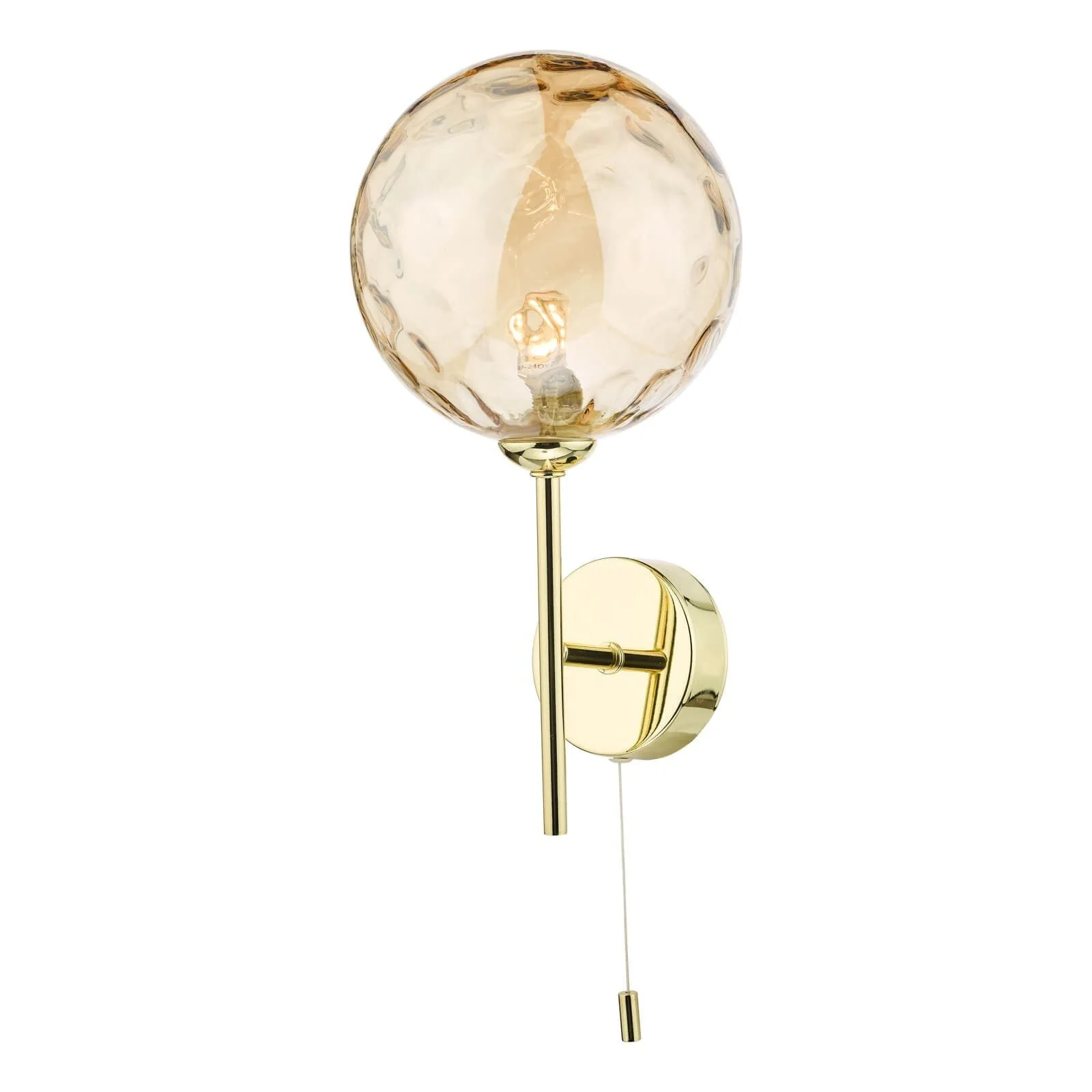 Cohen Single LED Wall Light - Matt Black Smoked/Matt Black Moulded/Polished Gold Champagne Glass, IP20 - Image 7