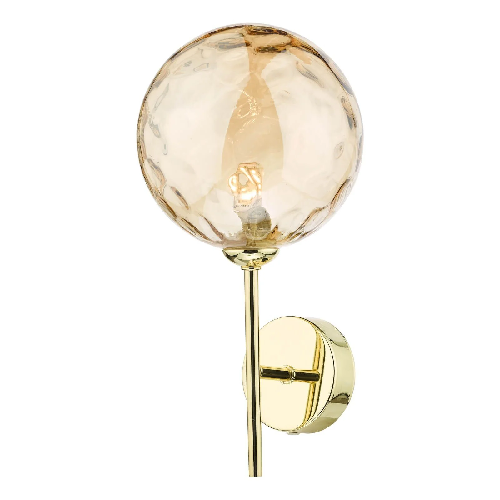 Cohen Single LED Wall Light - Matt Black Smoked/Matt Black Moulded/Polished Gold Champagne Glass, IP20 - Image 8