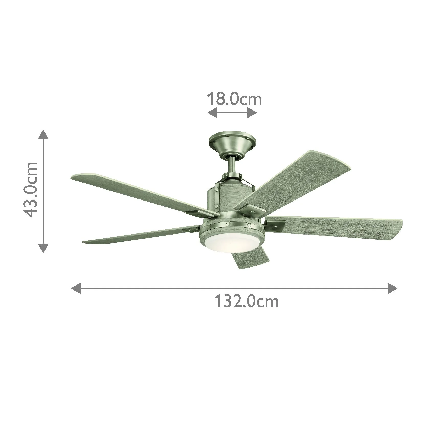 Colerne IP20 - 52in / 132cm Fan - Brushed Nickel - Image 7
