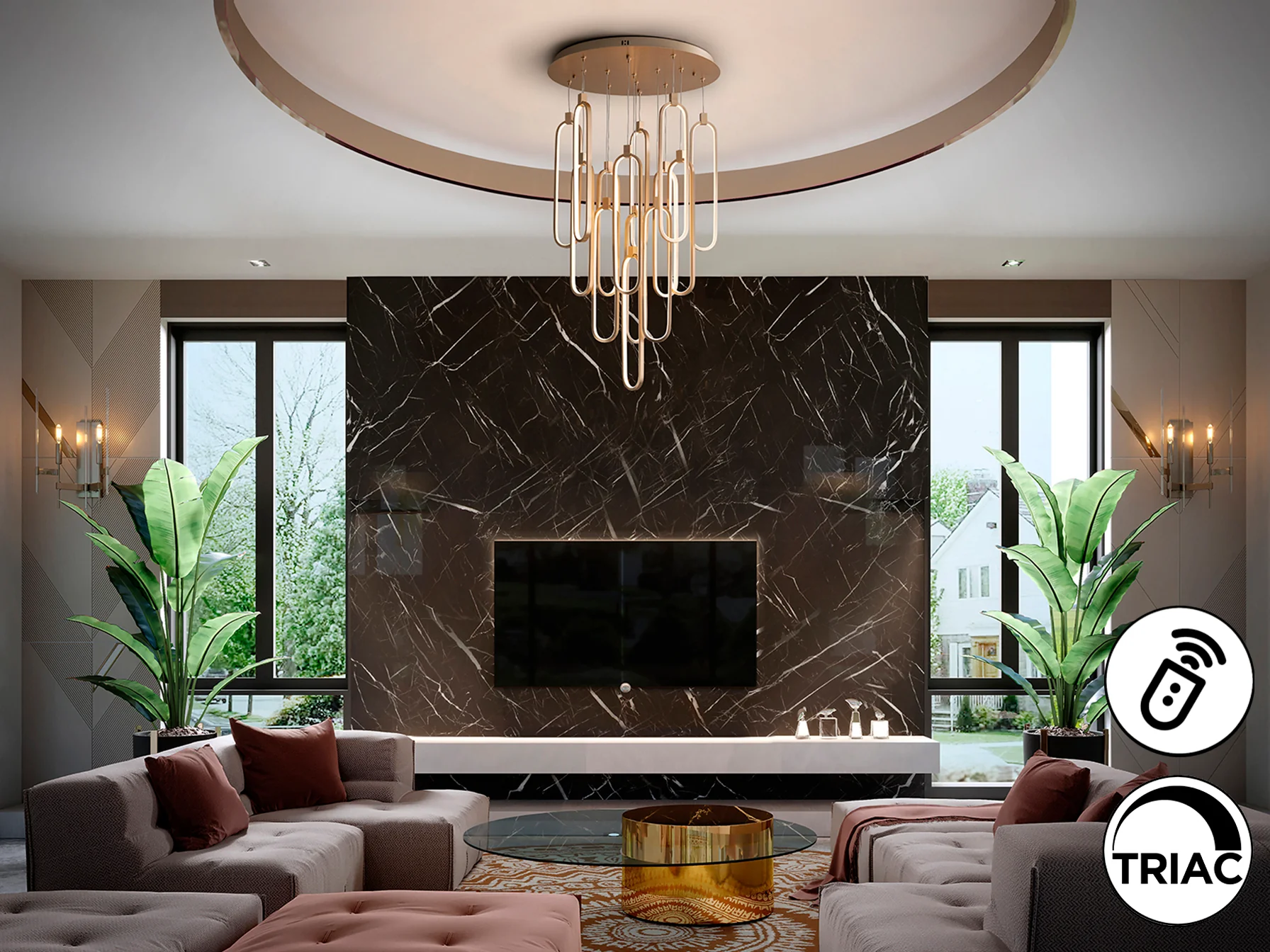 Colette 14Lt Ceiling Light Dimmable- Rose Gold & Black & Rose Gold Finishes - Image 13