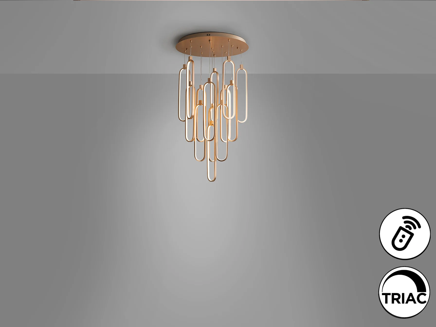 Colette 14Lt Ceiling Light Dimmable- Rose Gold & Black & Rose Gold Finishes - Image 15