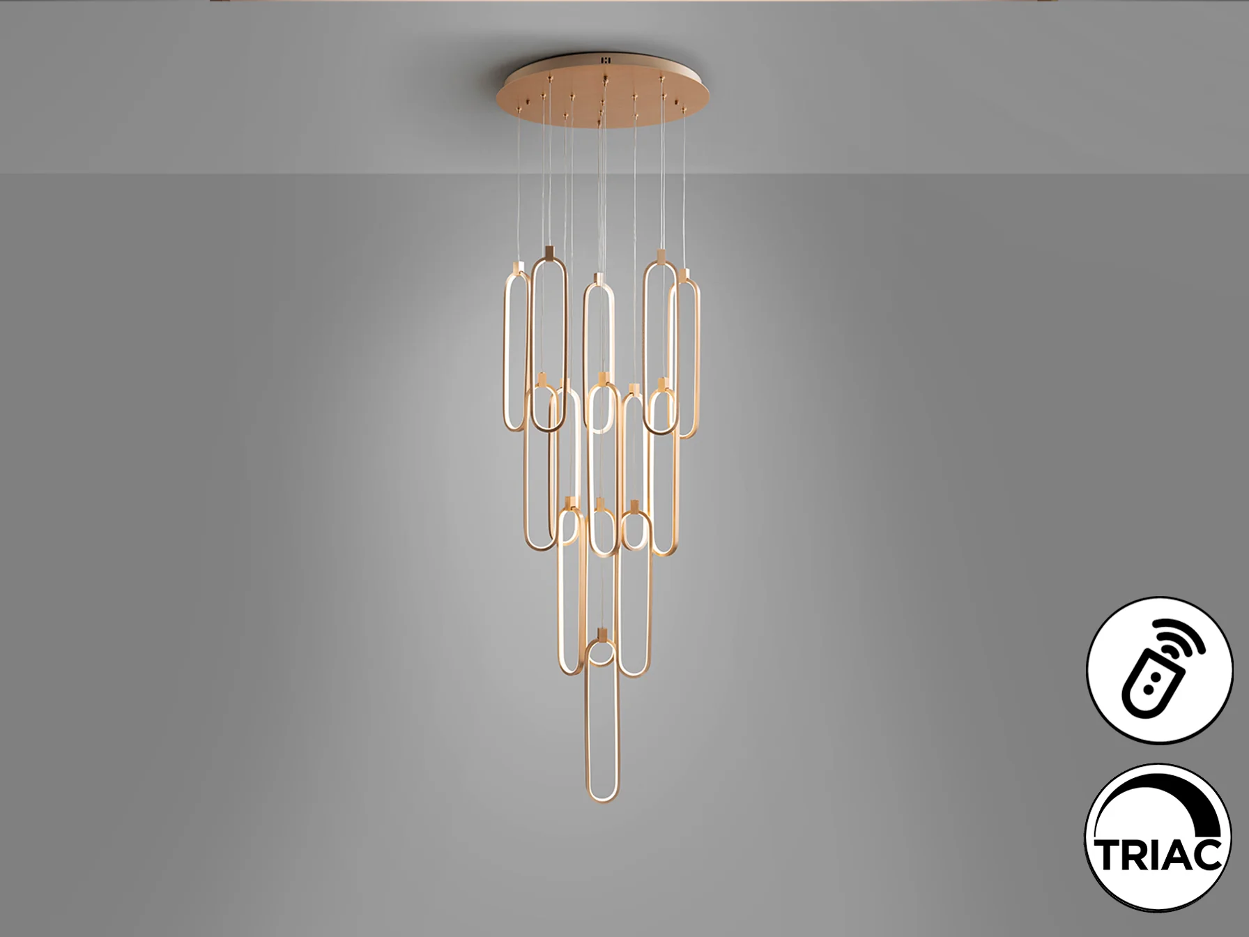 Colette 14Lt Ceiling Light Dimmable- Rose Gold & Black & Rose Gold Finishes - Image 16