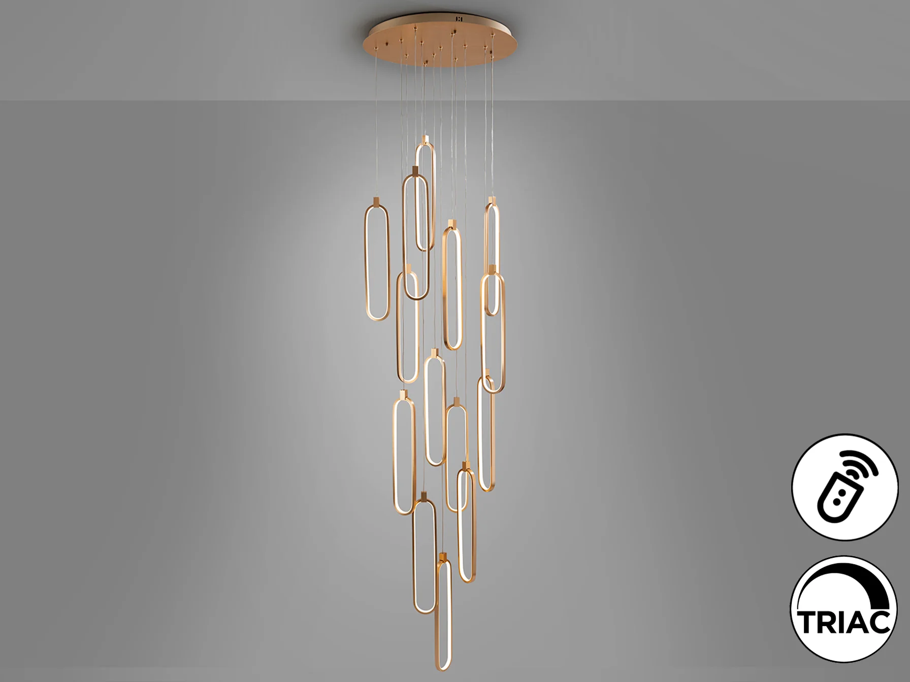 Colette 14Lt Ceiling Light Dimmable- Rose Gold & Black & Rose Gold Finishes - Image 17