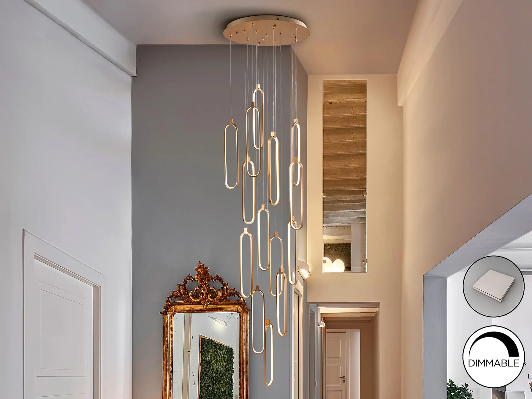 Colette 14Lt Ceiling Light Dimmable- Rose Gold & Black & Rose Gold Finishes - Image 18