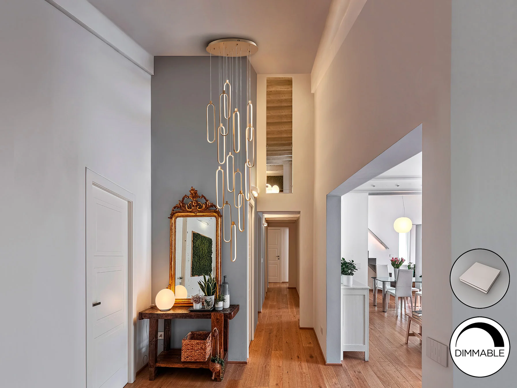 Colette 14Lt Ceiling Light Dimmable- Rose Gold & Black & Rose Gold Finishes - Image 20