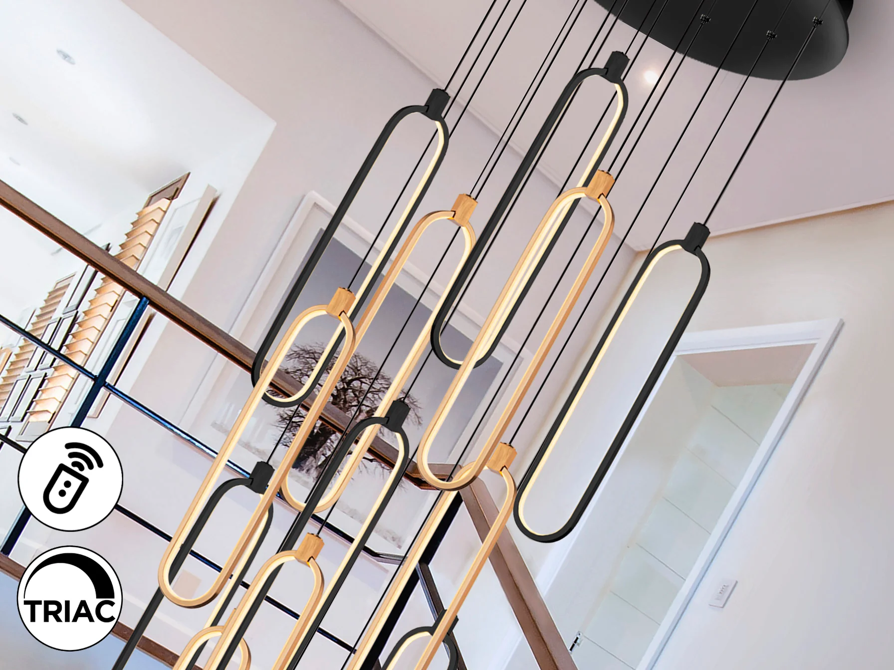 Colette 14Lt Ceiling Light Dimmable- Rose Gold & Black & Rose Gold Finishes - Image 22