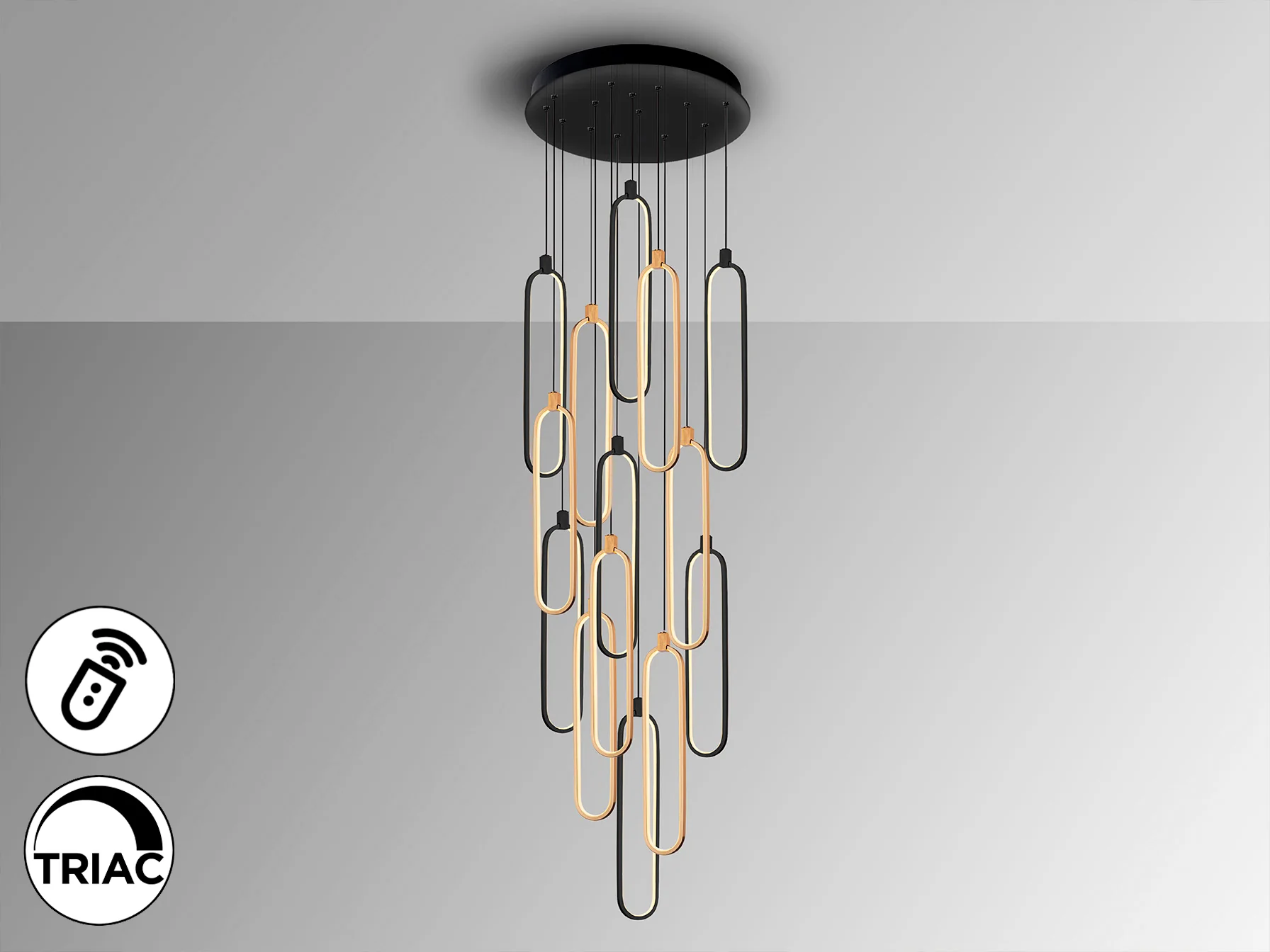 Colette 14Lt Ceiling Light Dimmable- Rose Gold & Black & Rose Gold Finishes - Image 23