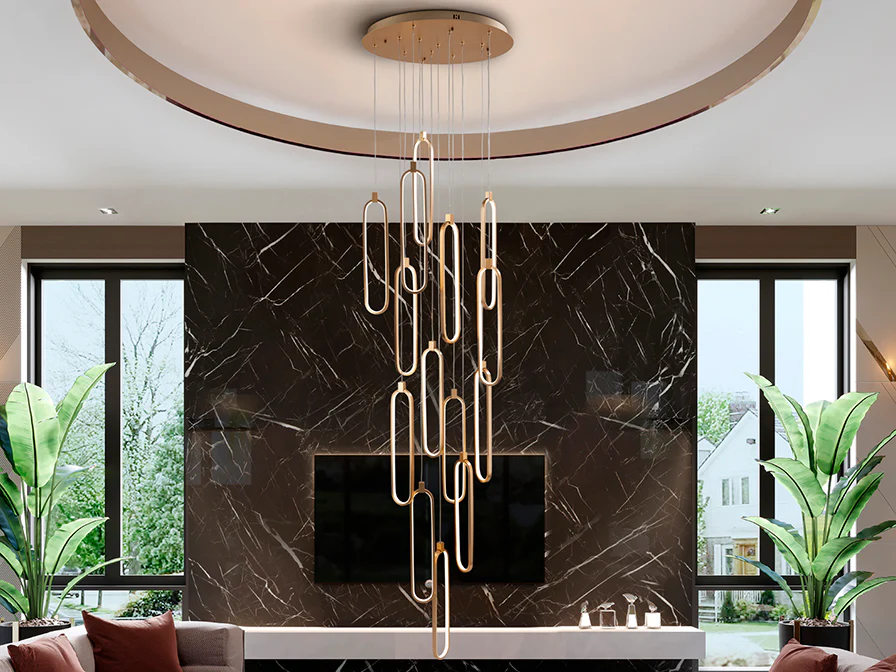 Colette 14Lt Ceiling Light Dimmable- Rose Gold & Black & Rose Gold Finishes - Image 5