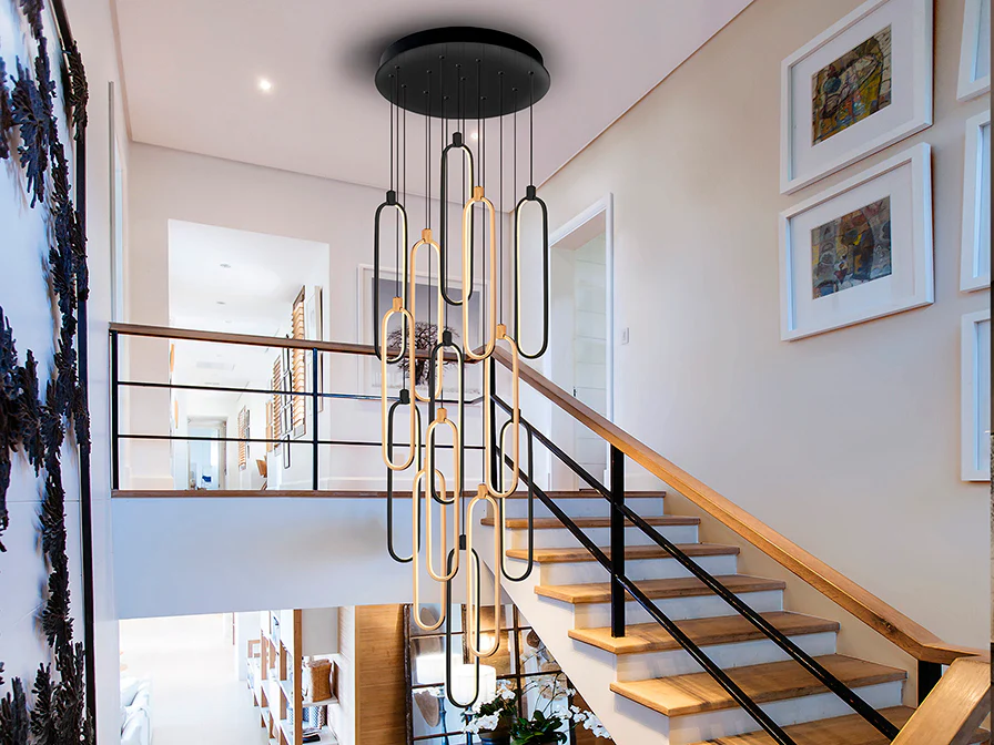 Colette 14Lt Ceiling Light Dimmable- Rose Gold & Black & Rose Gold Finishes - Image 7
